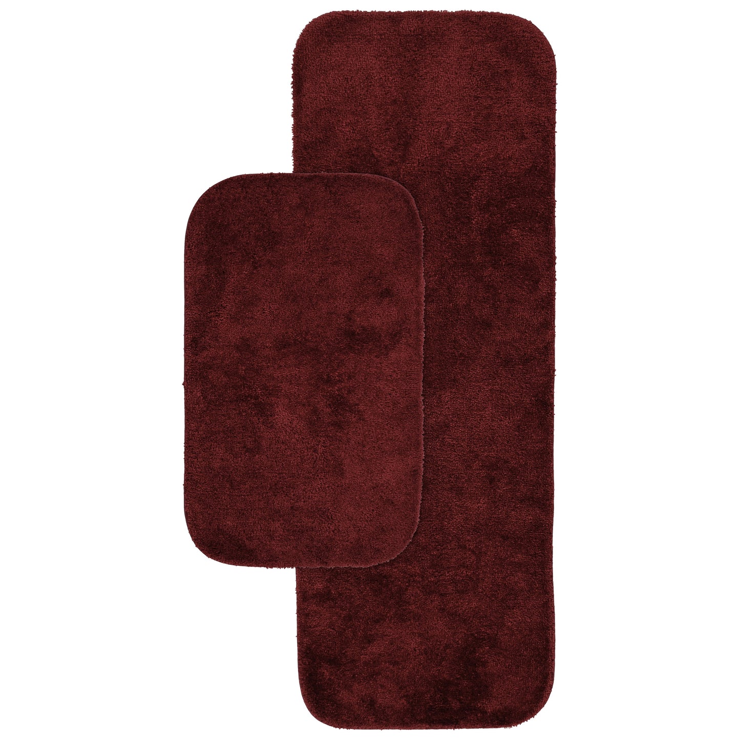 Garland Rug Traditional Washable Bath Rug Set, 2-Piece Set (21"x34" Bath Rug, & 22"x60" Runner) Chili Red