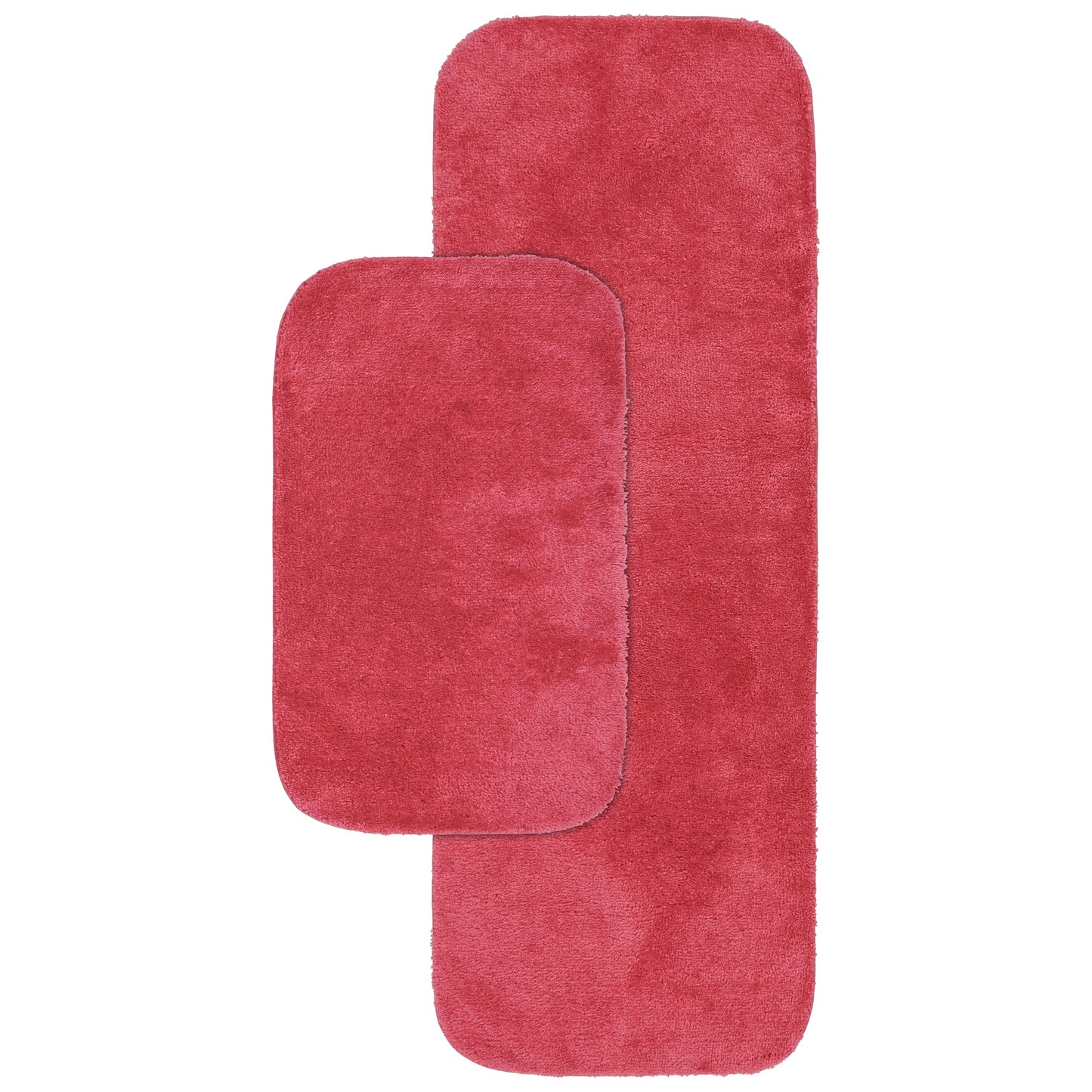 Garland Alfombra Tradicional Lavable Juego de Alfombras de Baño, Juego de 2 Piezas (Alfombra de Baño de 21"x34" y Pasillo de 22"x60") Hibisco Rosa
