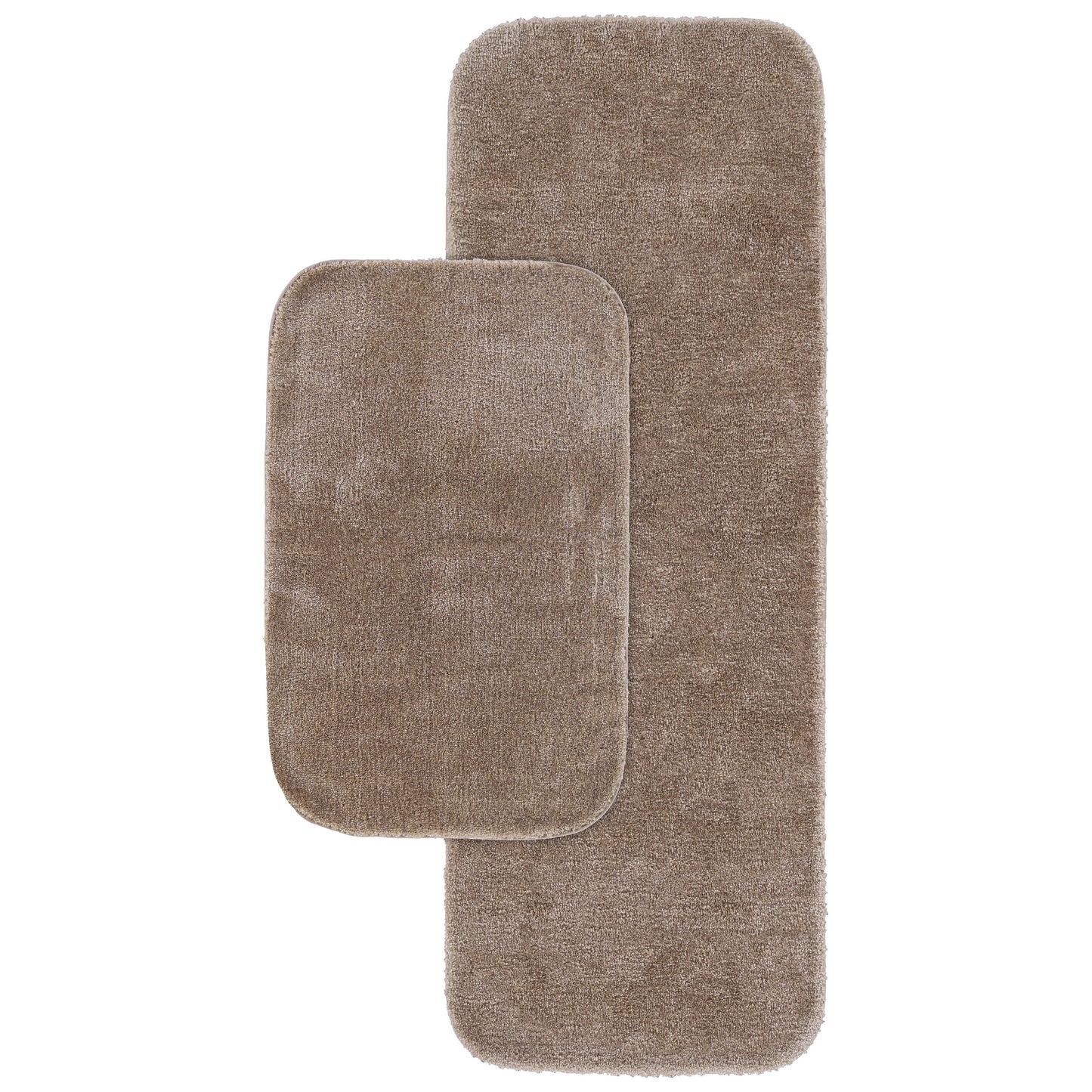 Garland Rug Traditional Washable Bath Rug Set, 2-Piece Set (21"x34" Bath Rug, & 22"x60" Runner) Taupe