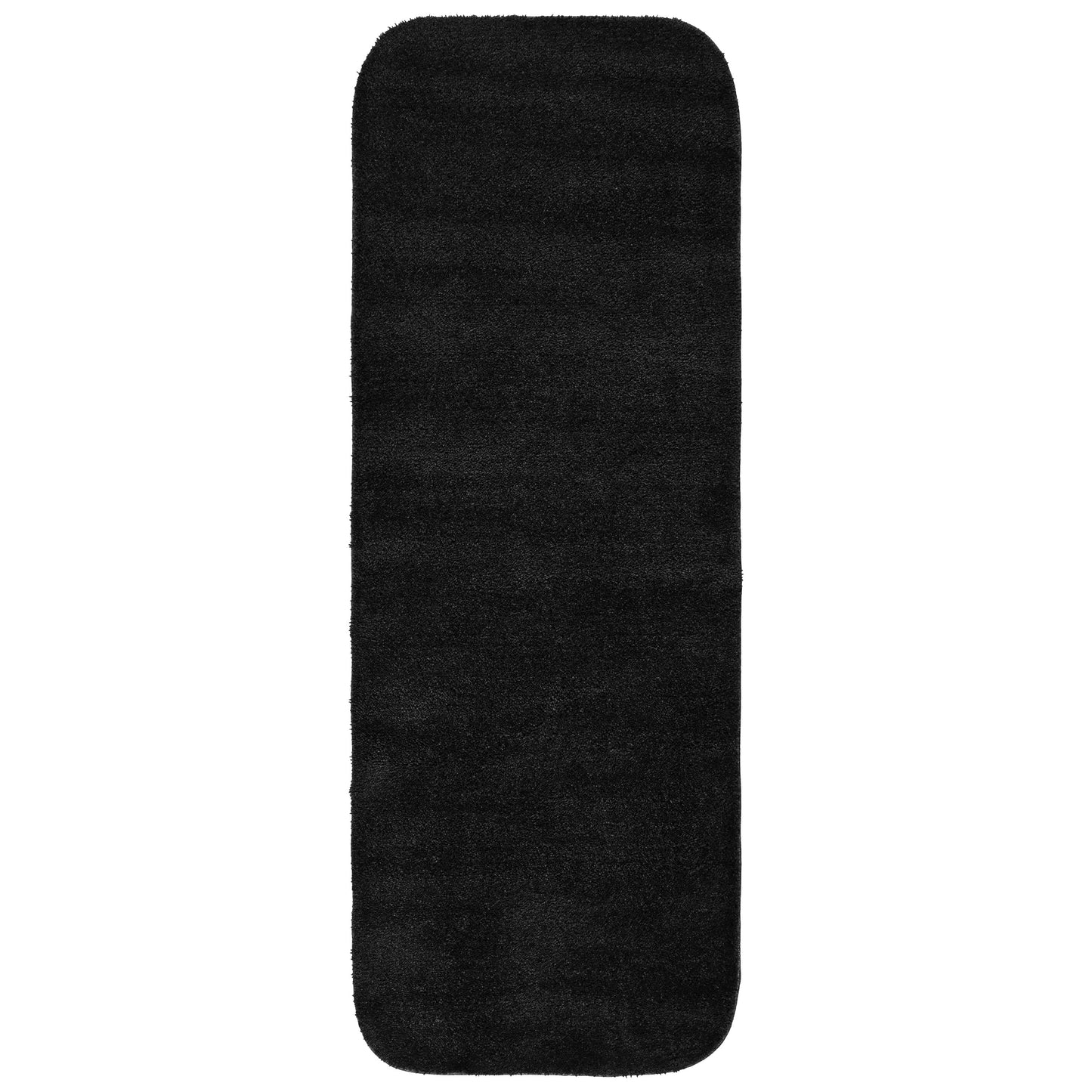 Garland Rug Traditional Washable Nylon Black Bathroom Runner, 22" x 60"