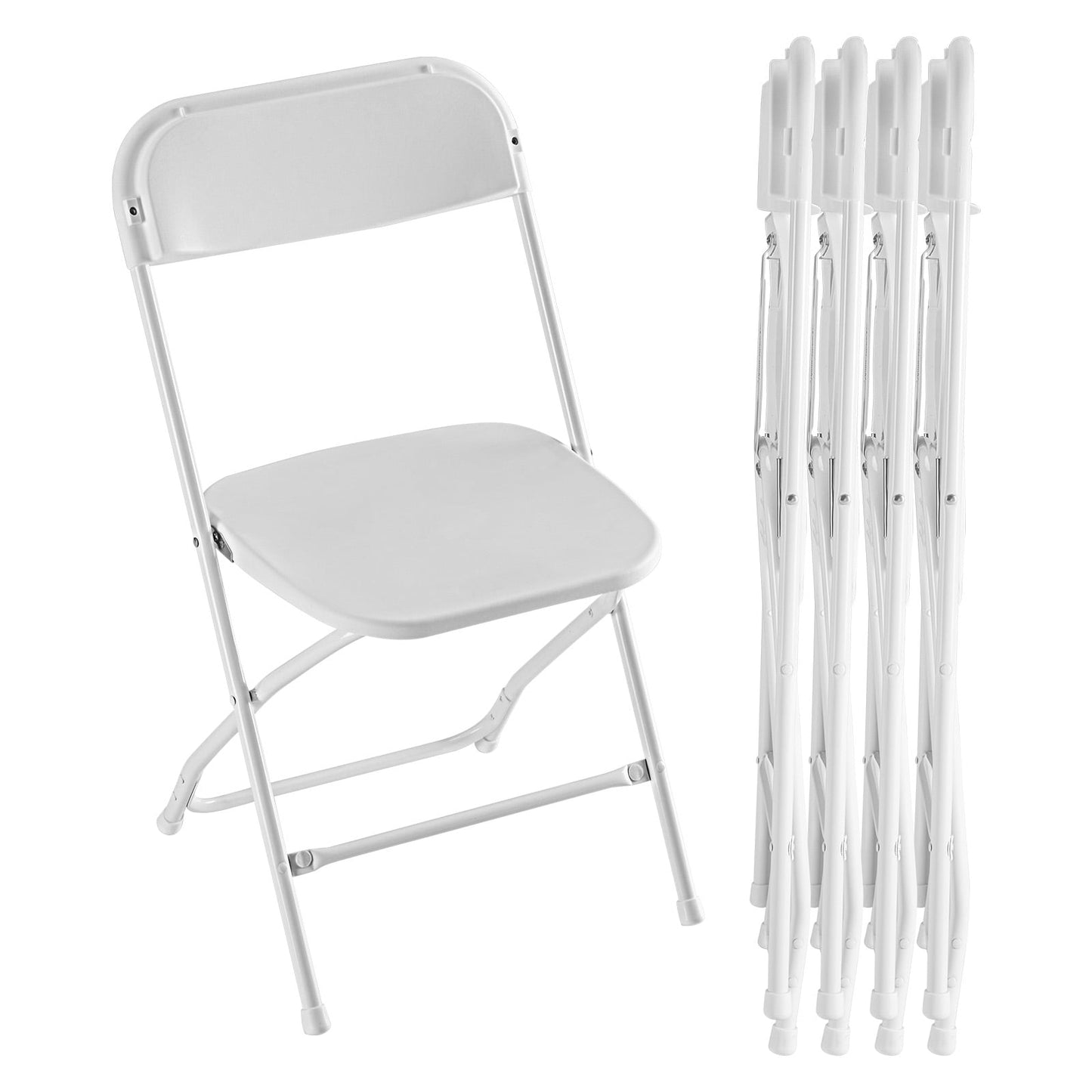 Gianna 4P Folding Chair Indoor Outdoor Portable,Stackable for Picnics and Restaurants,Teens and Adult,White