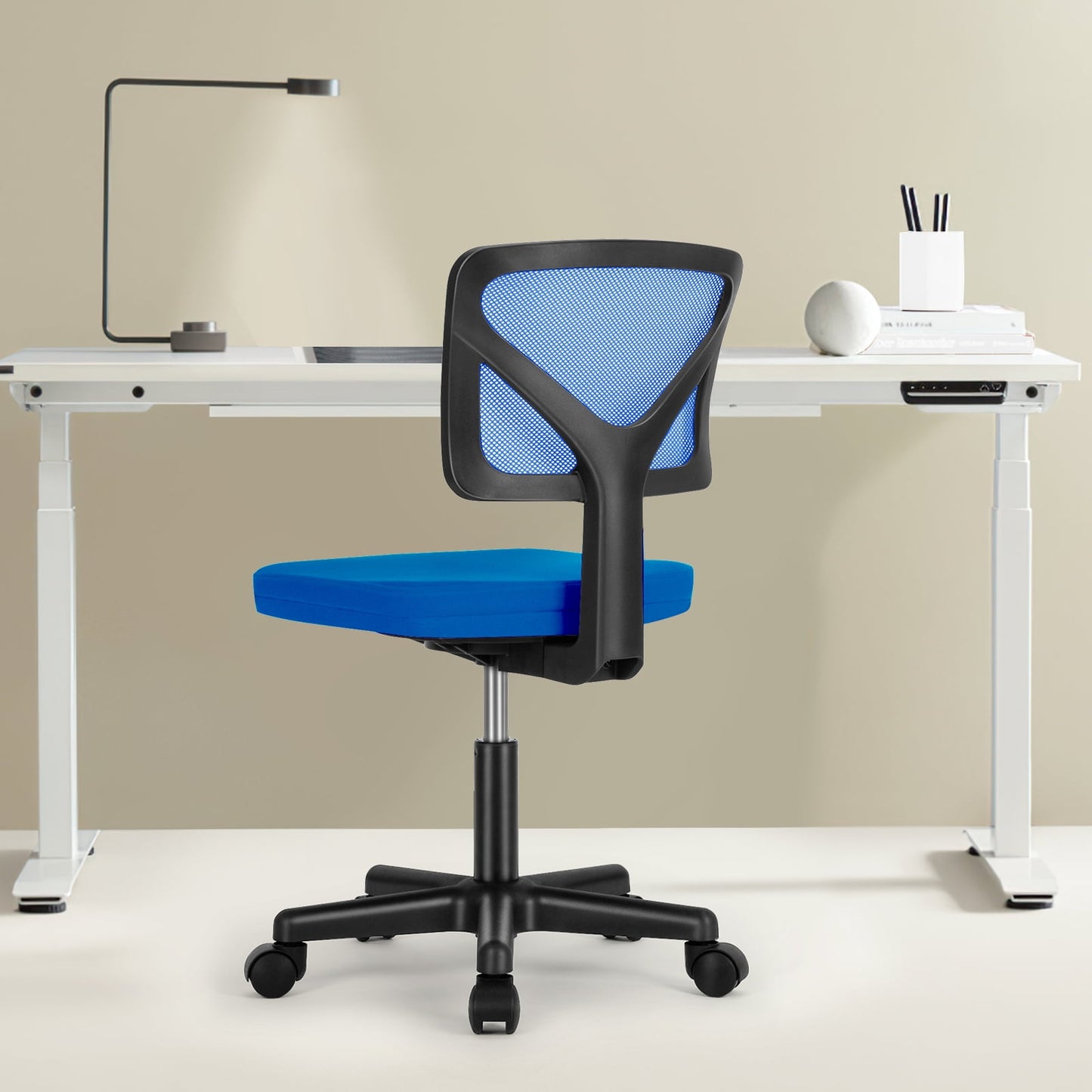 Gianna Armless Desk Chair, Home Office Rolling Adjustable Ergonomic Chairs with Low Back