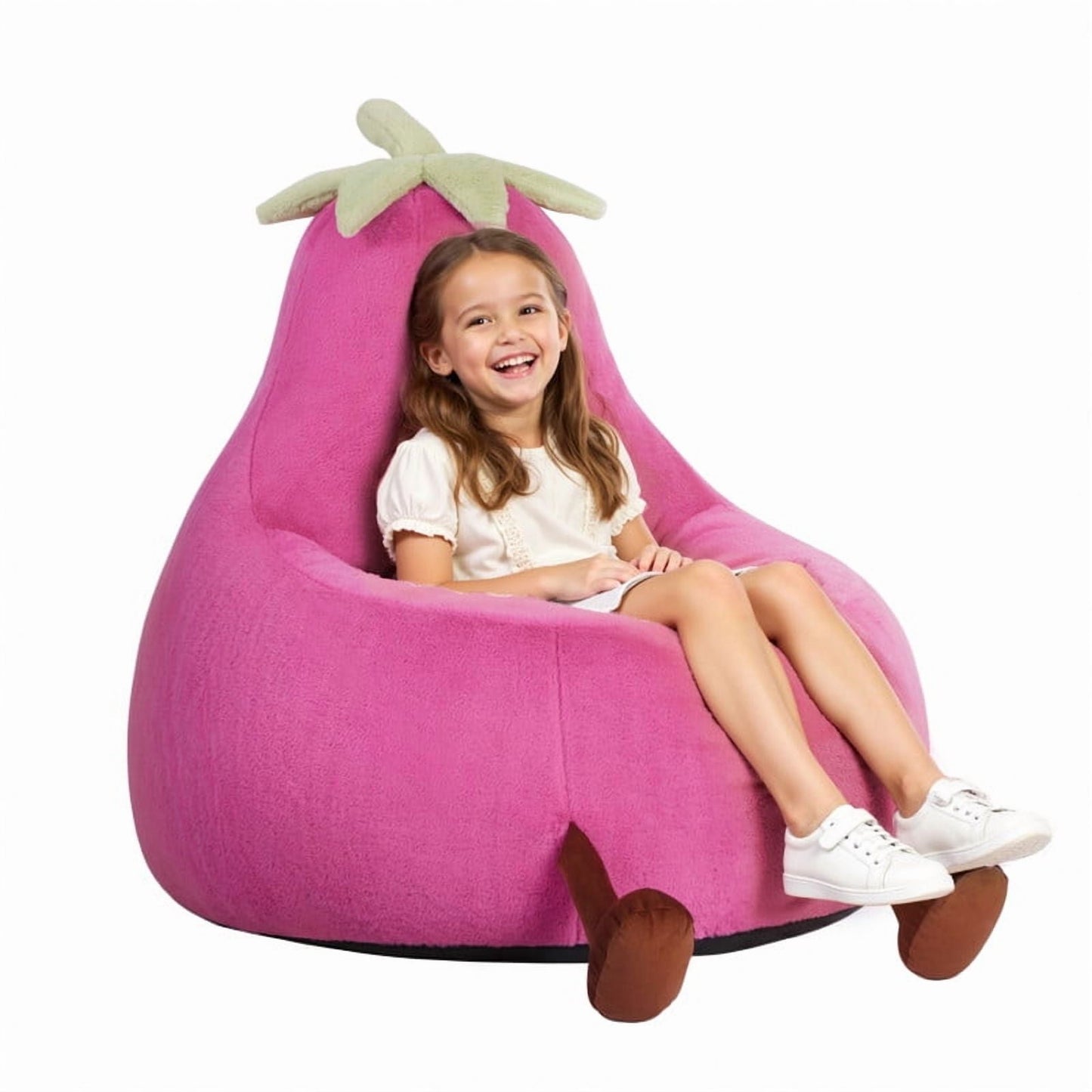 Gianna Kids Bean Bag Chair for Teens & Kids, 31 Inch Comfy Lazy Sofa Chair for Reader, Living Room, Bedroom, Rose Red