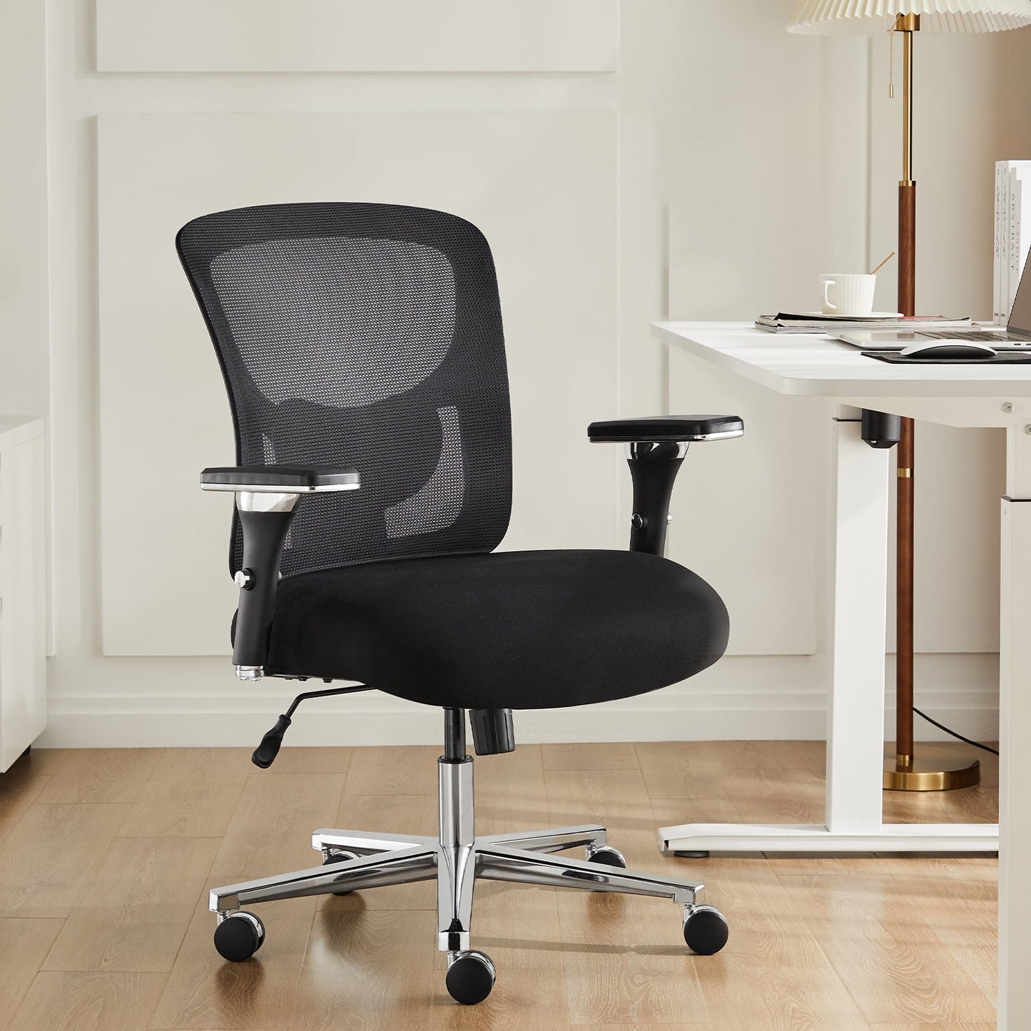 Gianna Silla Ergonómica para Oficina en Casa, 500 Libras de Capacidad, Soporte Lumbar Ajustable, Reposabrazos 3D y Ruedas, Grande y Alta para Adultos