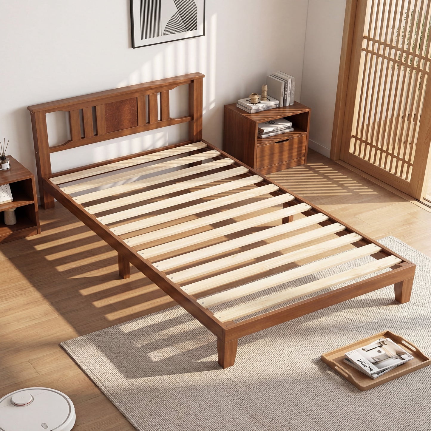 Gianna Twin Metal Platform Bed Frame with Steel Slat Support, Underbed Storage, No Box Spring Needed, Easy Assembly
