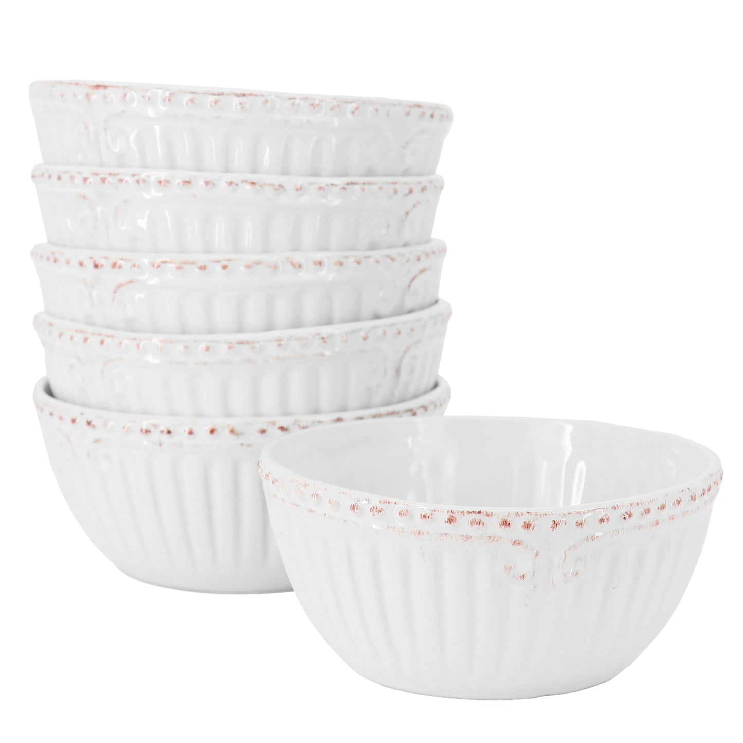 Gibson Home Capri Stoneware Cereal Bowl, 6.13-inch Diameter, White, Kitchen Accessories