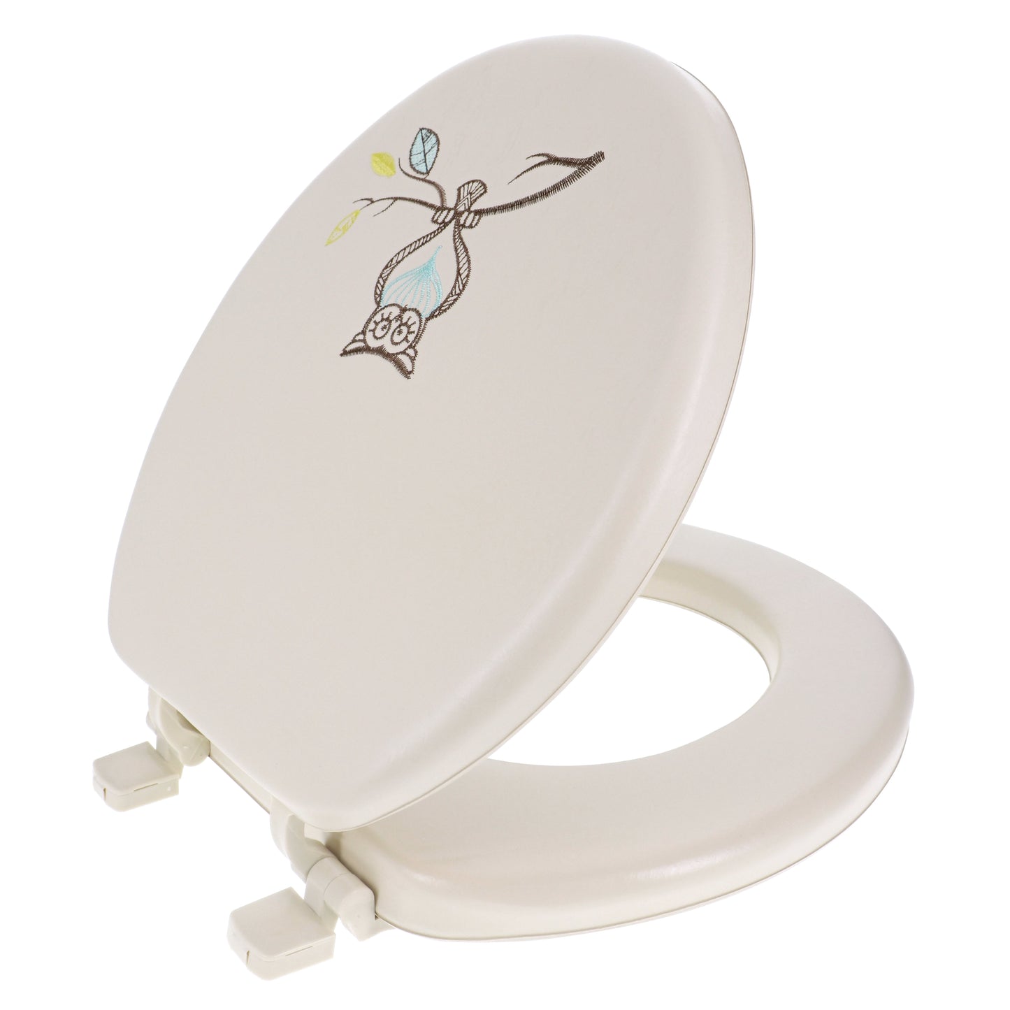 Ginsey Round Soft Cushion Decorative Toilet Seat, Owl Embroidery