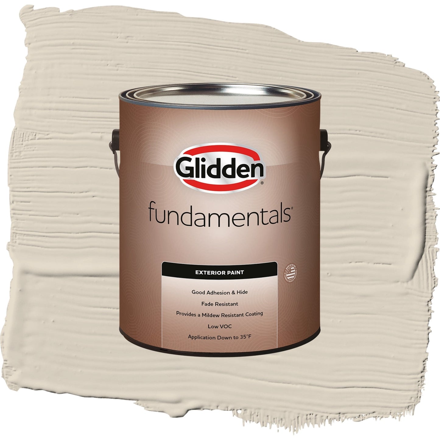 Glidden Fundamentals Cool Concrete / Beige, Semi-Gloss Exterior Paint, 1 Gallon