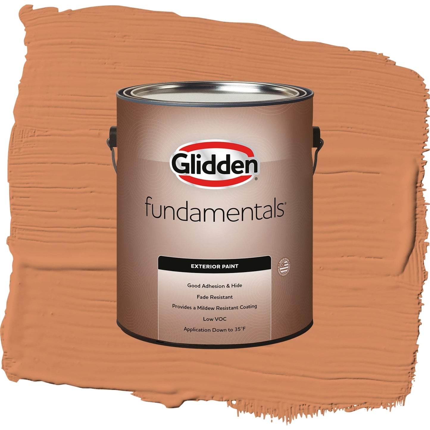 Glidden Fundamentals Georgian Leather / Orange, Semi-Gloss Exterior Paint, 1 Gallon