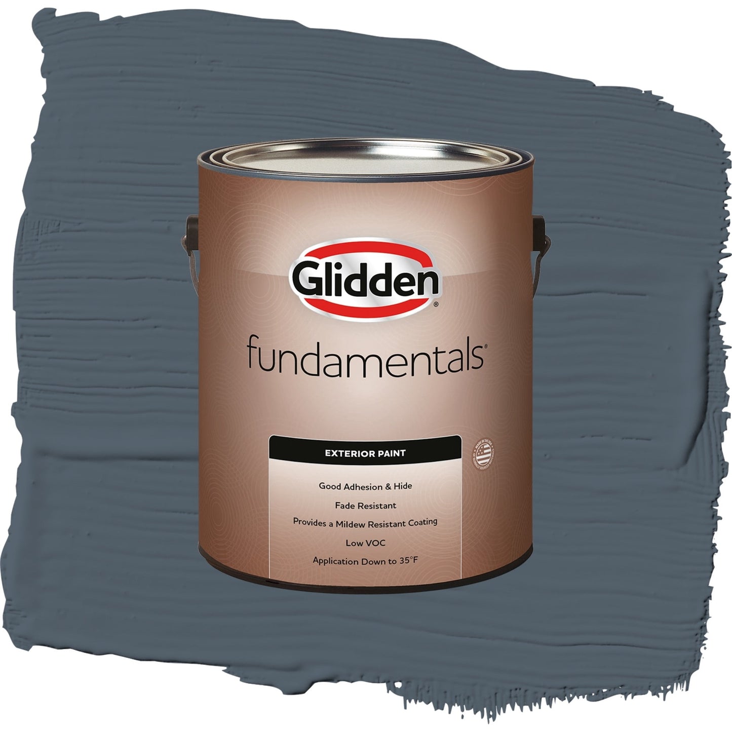 Glidden Fundamentals Goblin / Gray, Semi-Gloss Exterior Paint, 1 Gallon