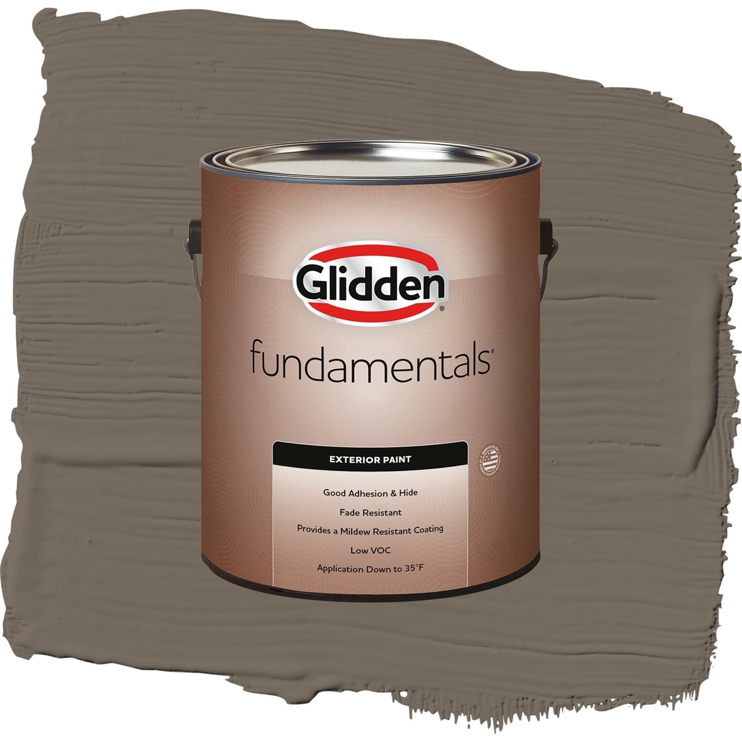 Glidden Fundamentals Granite / Brown, Semi-Gloss Exterior Paint, 1 Gallon