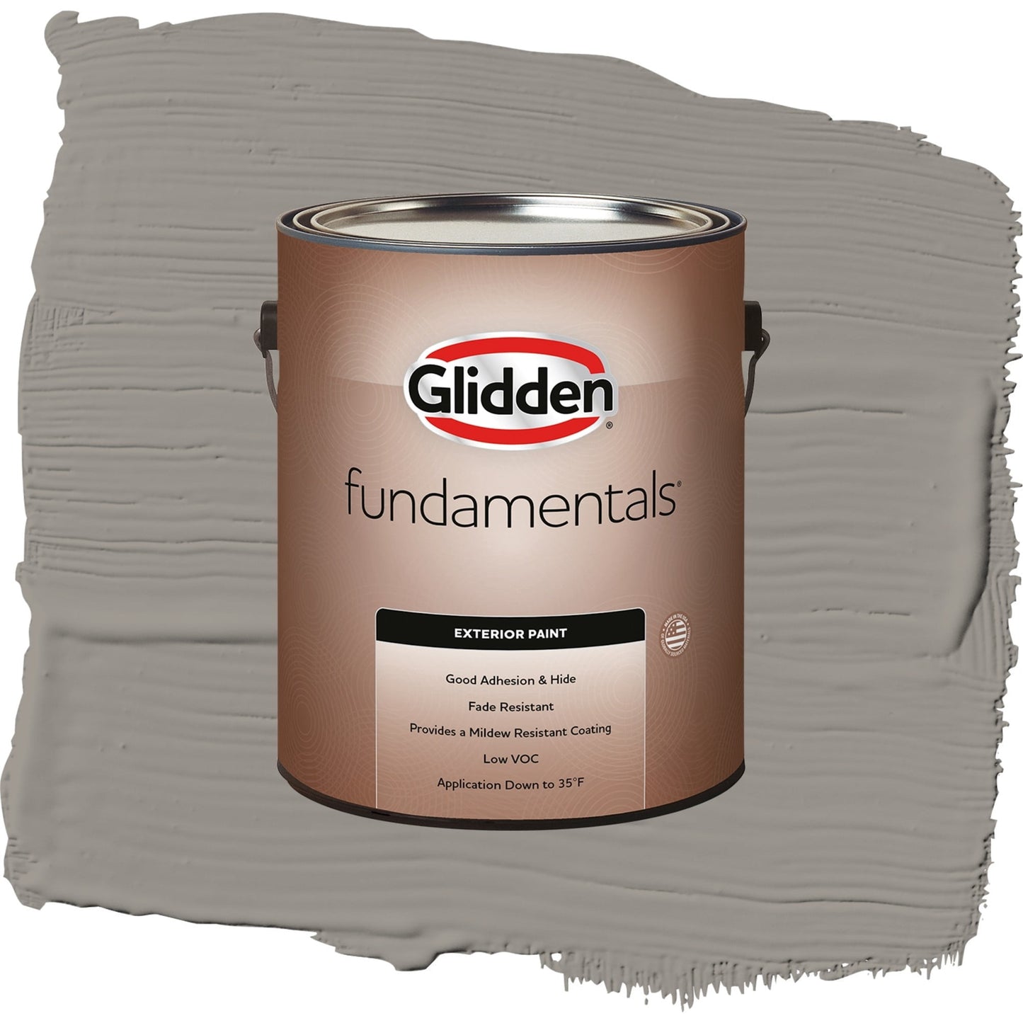 Glidden Fundamentals Lazy Afternoon / Gray, Semi-Gloss Exterior Paint, 1 Gallon
