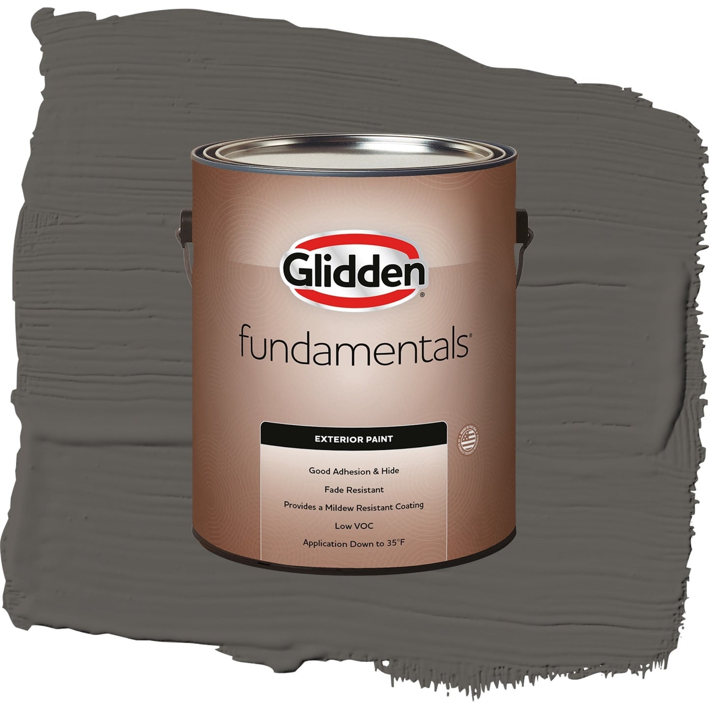 Glidden Fundamentals Stone's Throw / Gray, Semi-Gloss Exterior Paint, 1 Gallon
