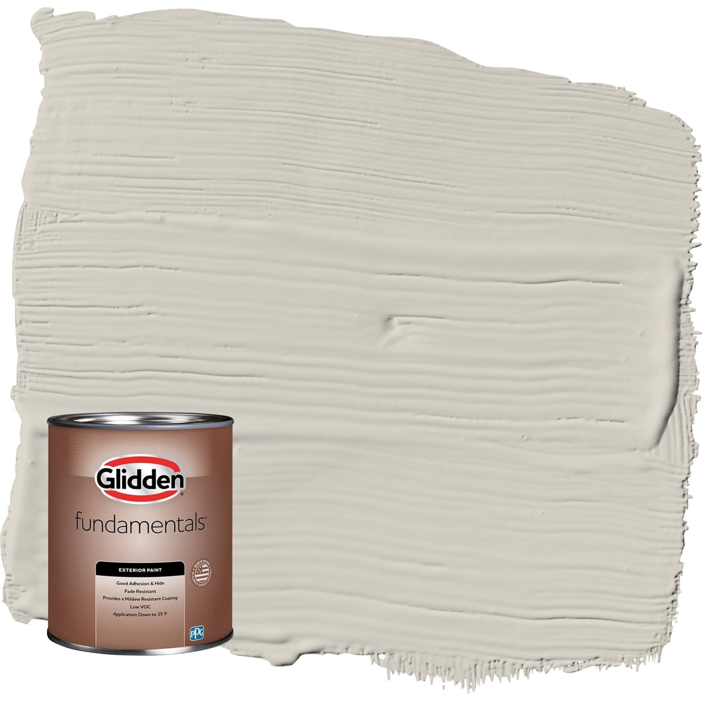 Glidden Fundamentals Whiskers / Gray Semi-Gloss Exterior Paint, 1 Quart