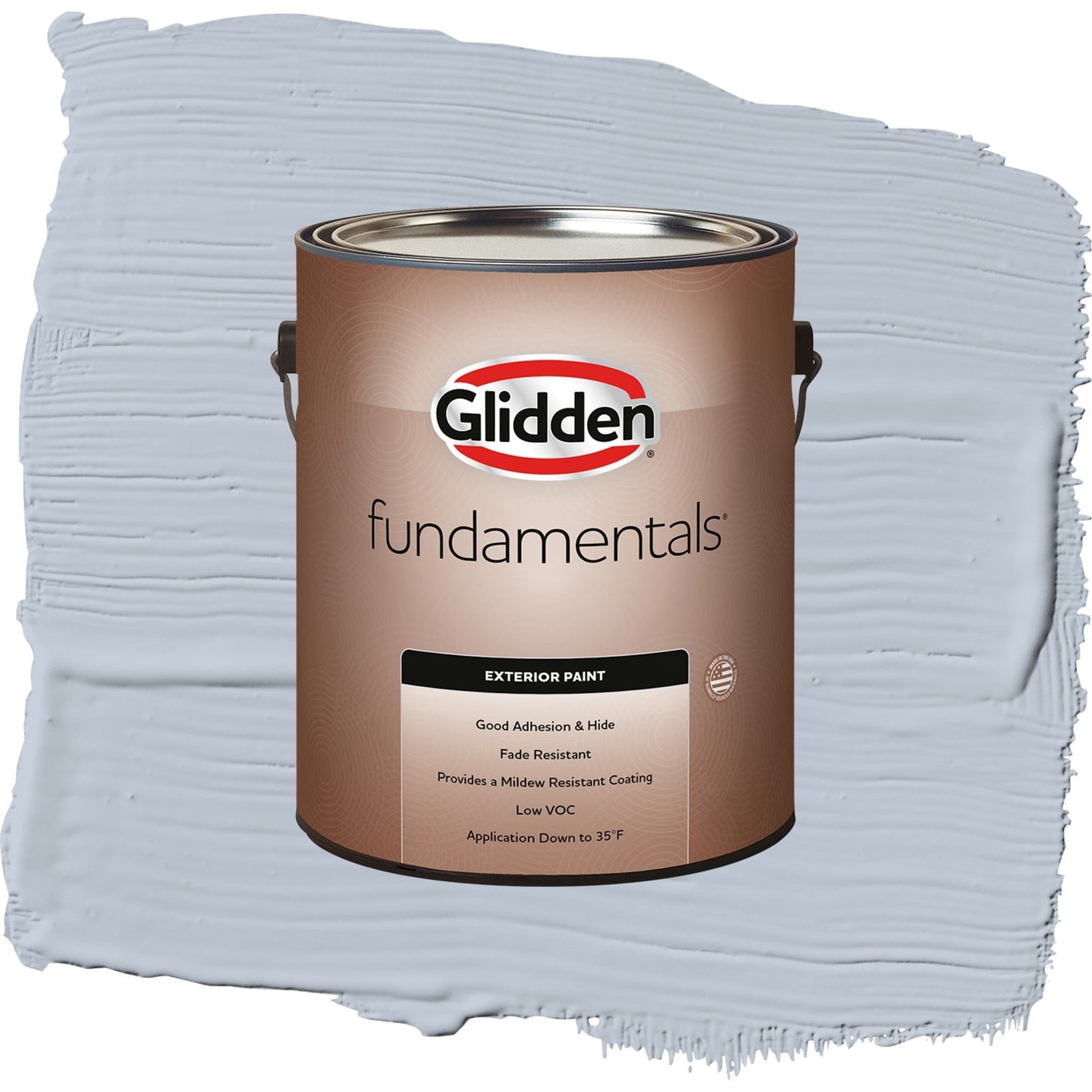 Glidden Fundamentals Blue Dolphin / Blue, Satin Exterior Paint, 1 Gallon
