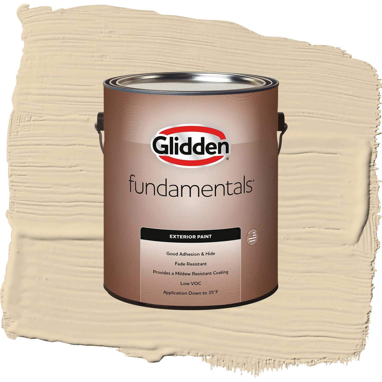 Glidden Fundamentals Almond Cream / Beige, Semi-Gloss Exterior Paint, 1 Gallon