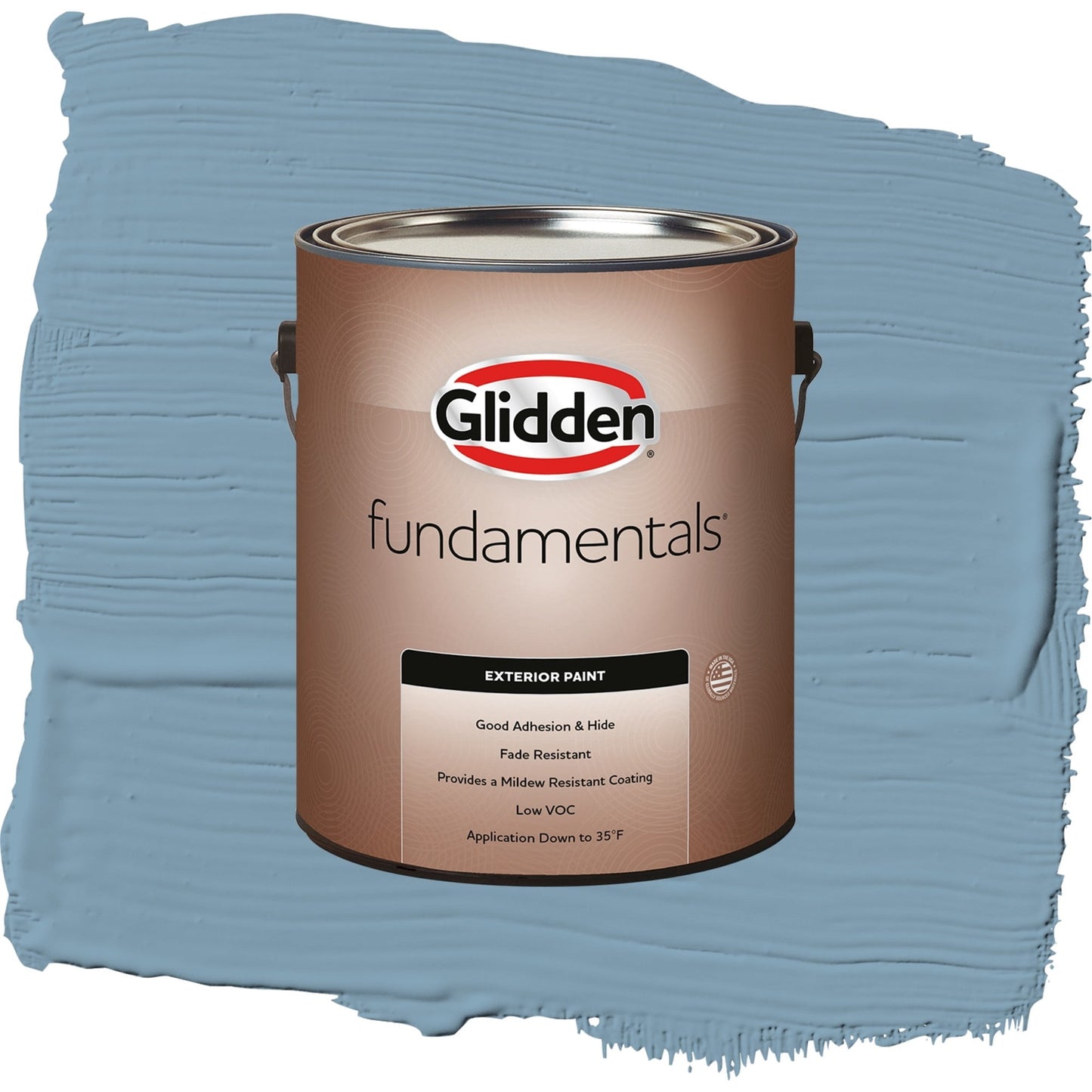 Glidden Fundamentals Americana / Blue, Flat Exterior Paint, 1 Gallon