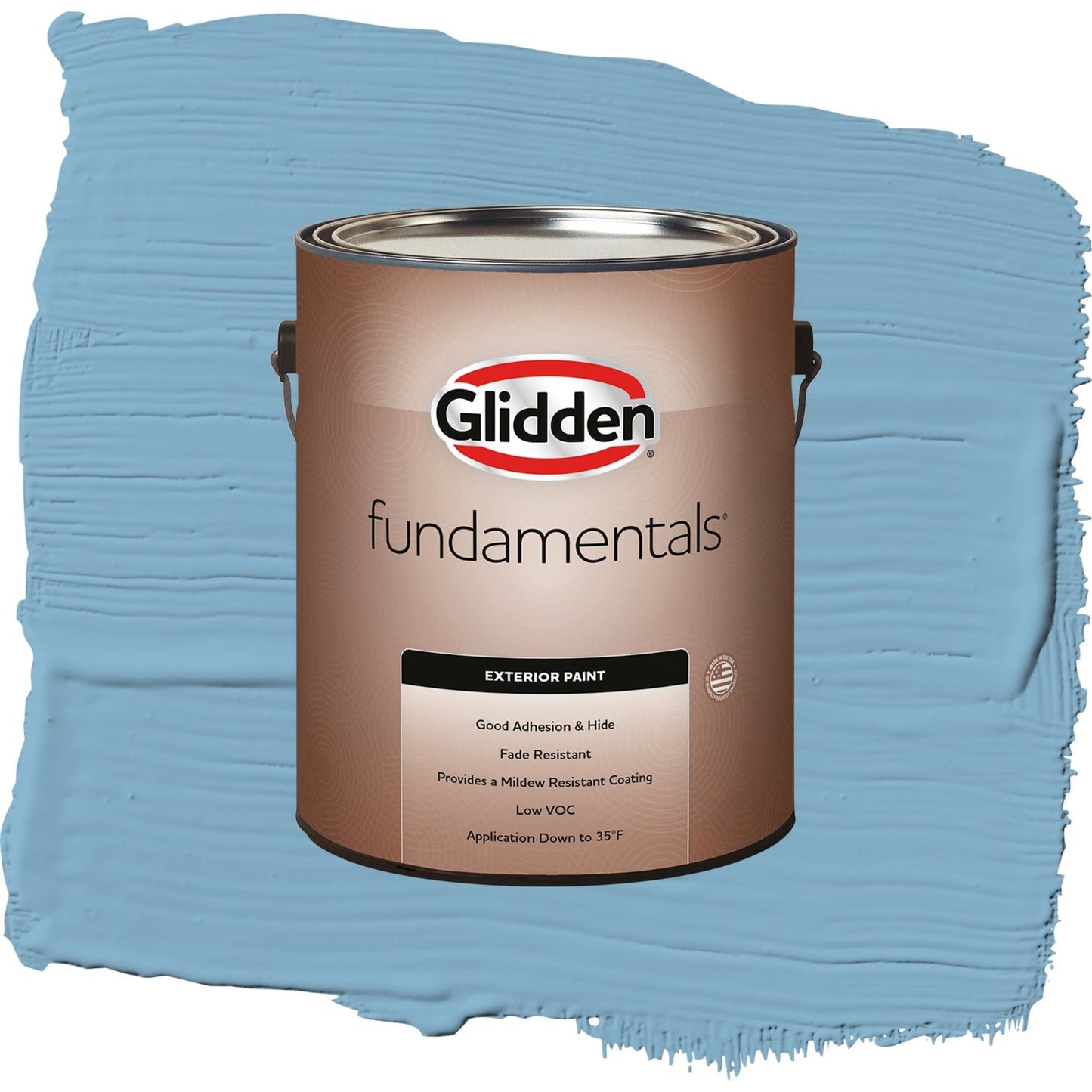 Glidden Fundamentals Arabella / Blue, Semi-Gloss Exterior Paint, 1 Gallon
