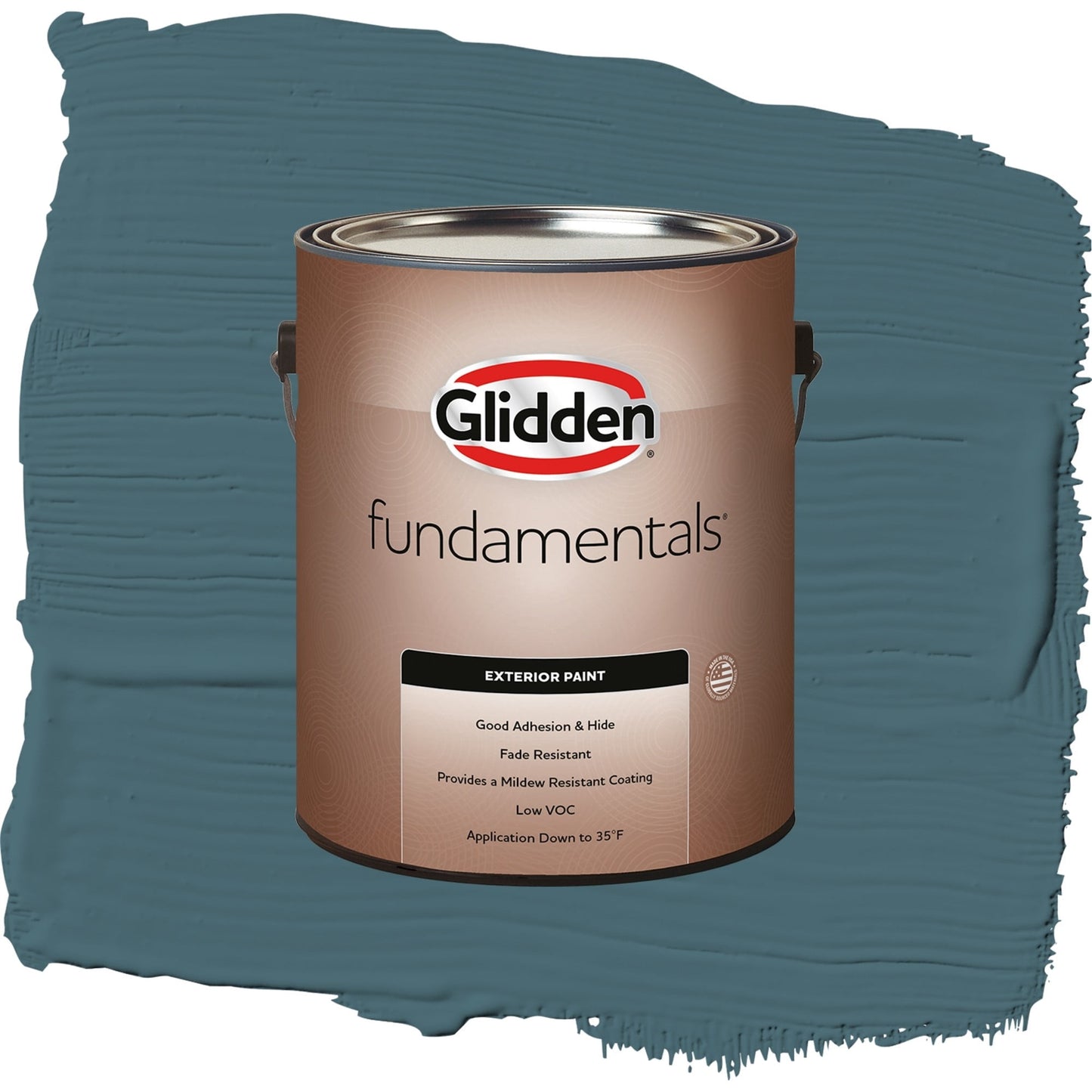 Glidden Fundamentals Azalea Leaf / Blue, Flat Exterior Paint, 1 Gallon