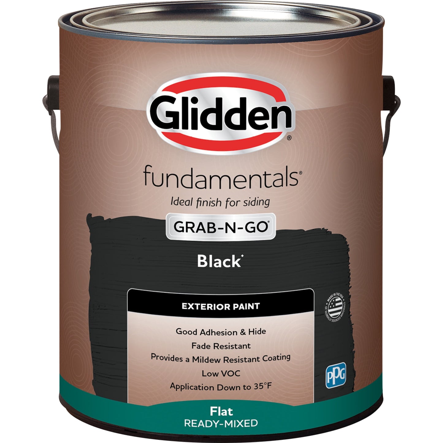 Glidden Fundamentals Grab-N-Go Black Flat Exterior Paint, 1 Gallon