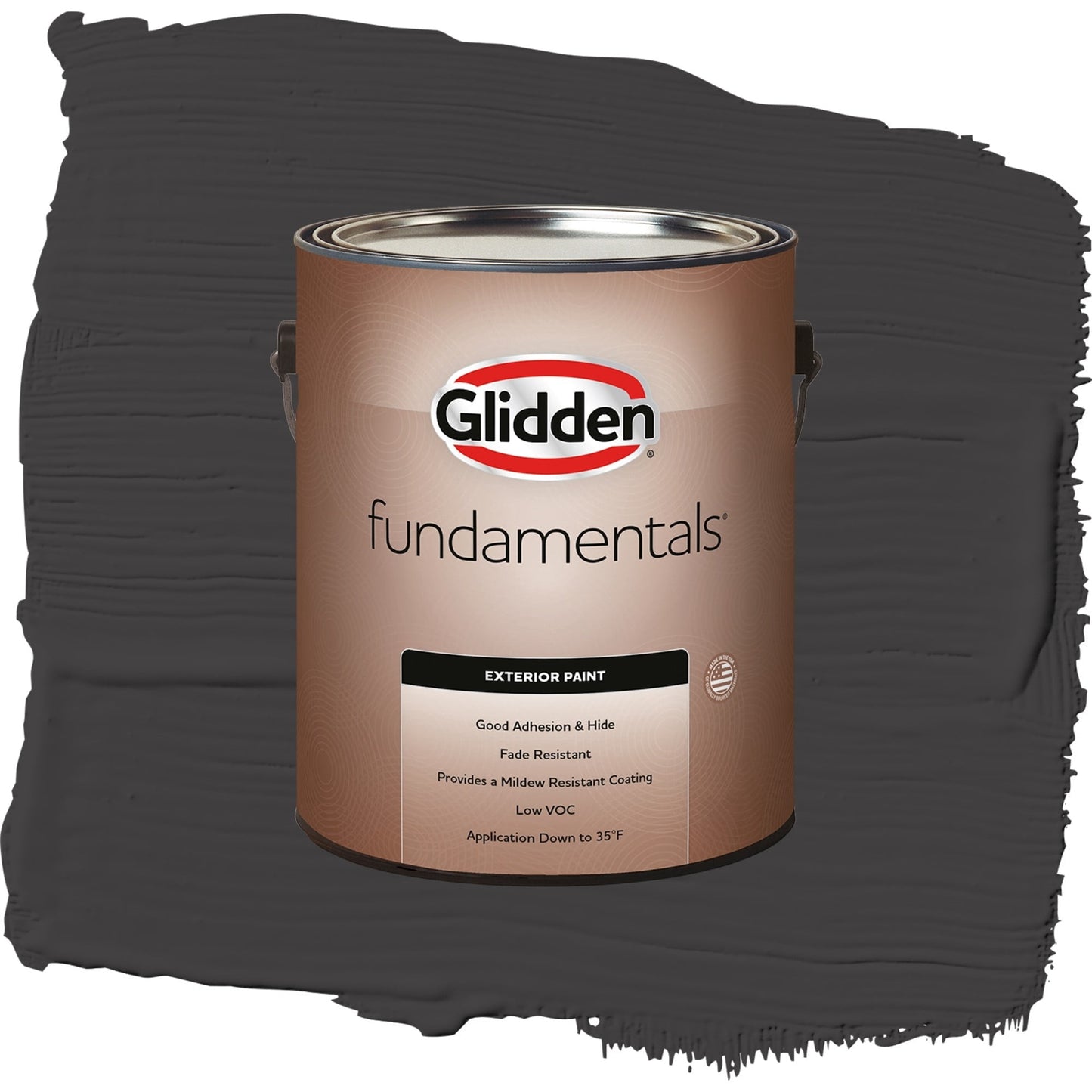 Glidden Fundamentals Black Magic / Black Semi-Gloss Exterior Paint, 1 Gallon