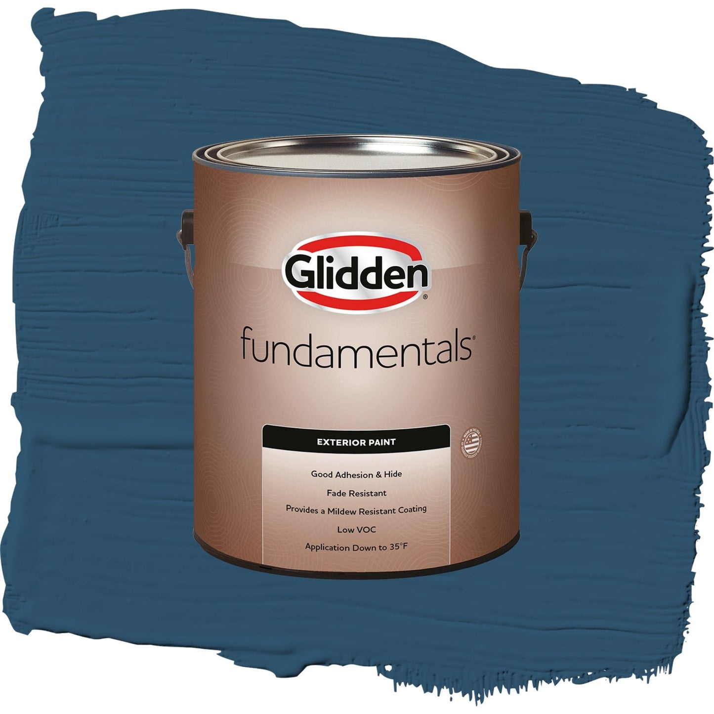 Glidden Fundamentals Blue Lava / Blue, Flat Exterior Paint, 1 Gallon