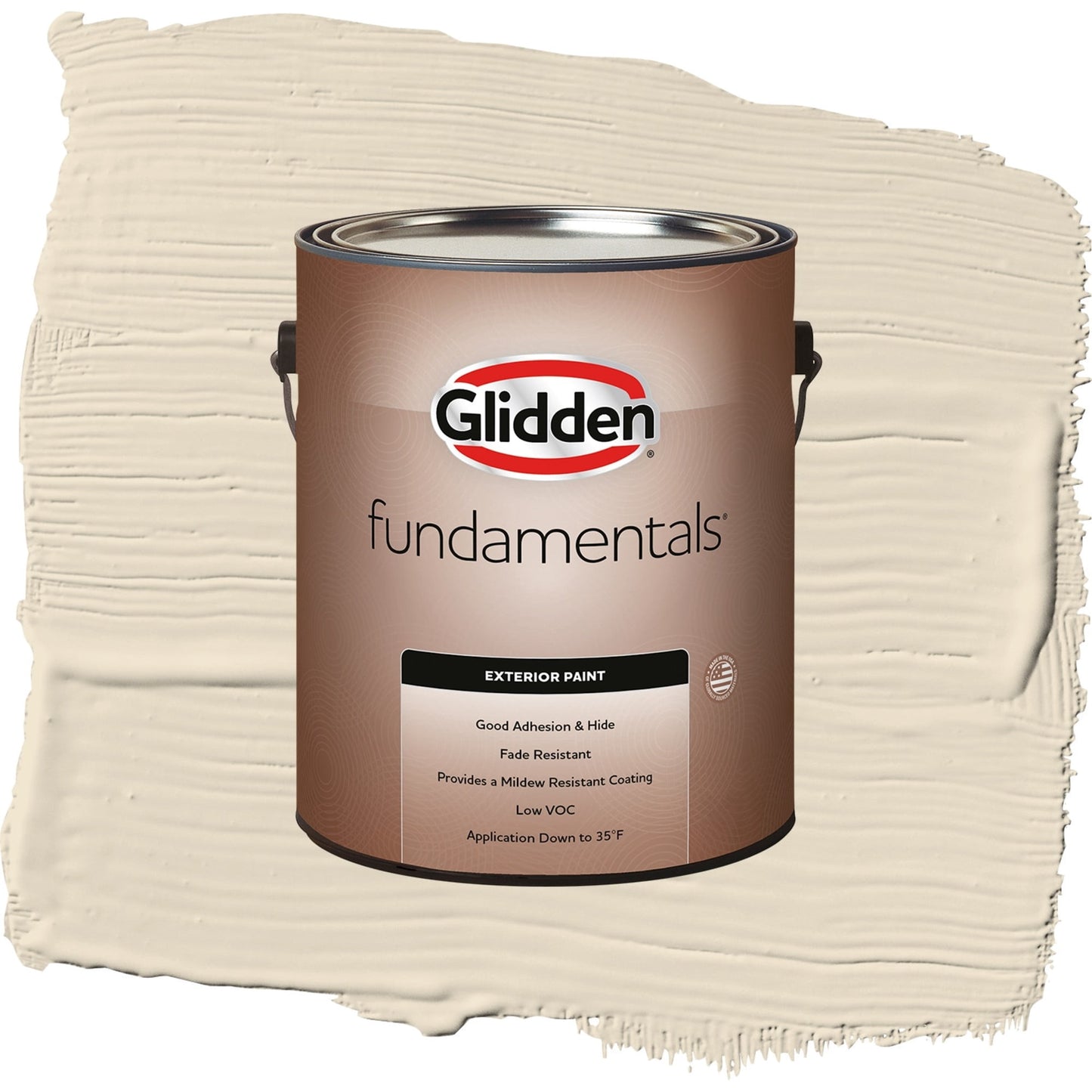 Glidden Fundamentals Bone White / Beige, Flat Exterior Paint, 1 Gallon