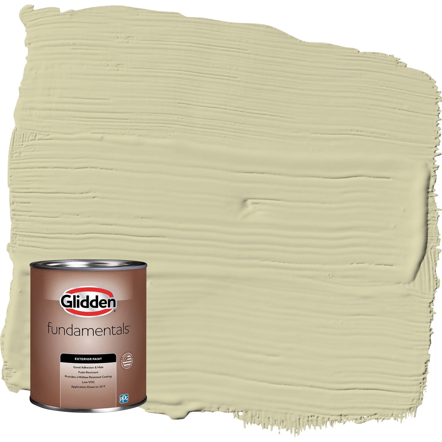 Glidden Fundamentals Canary Grass / Pintura Exterior Verde Semibrillante, 1 Cuarto