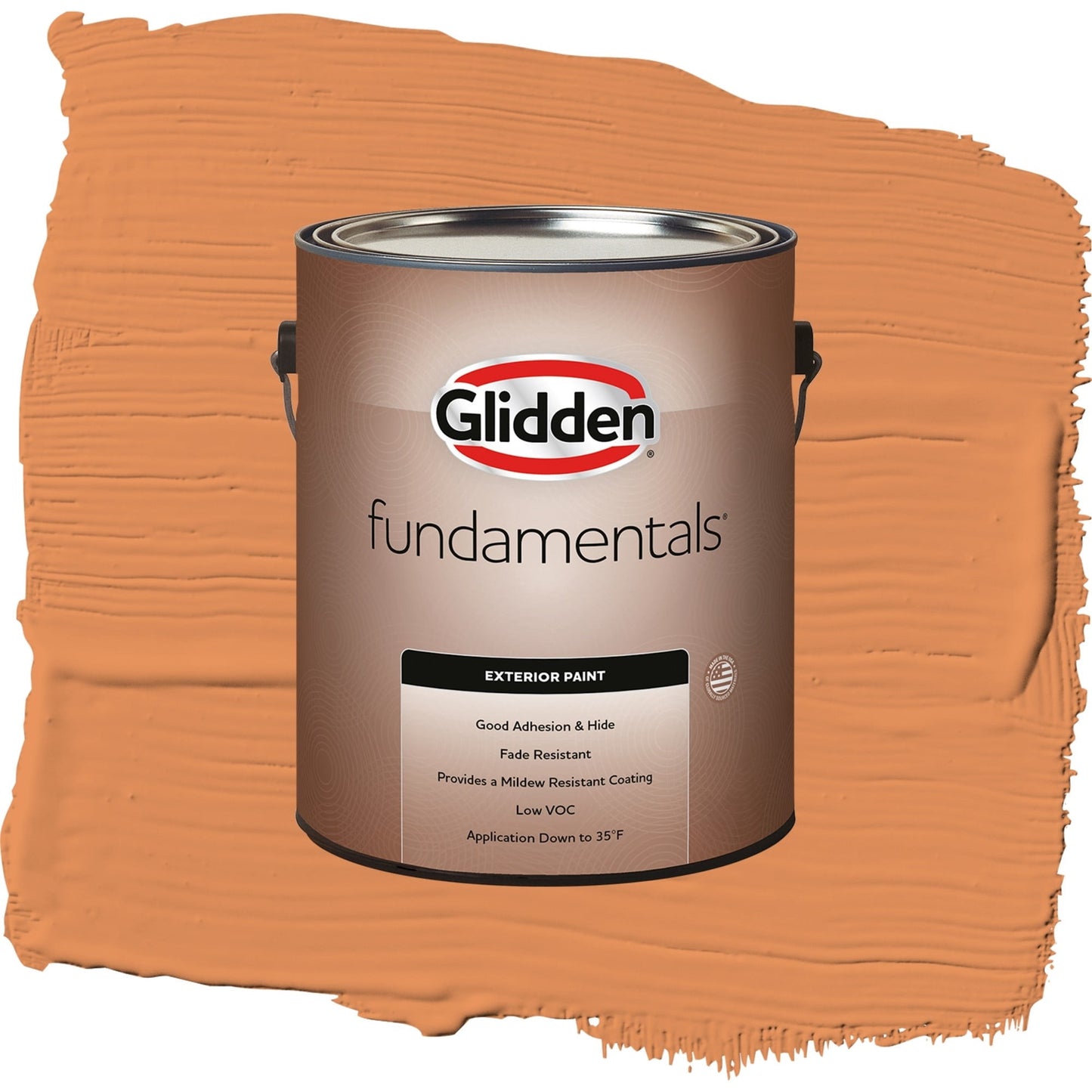 Glidden Fundamentals Carrot Cake / Orange, Satin Exterior Paint, 1 Gallon