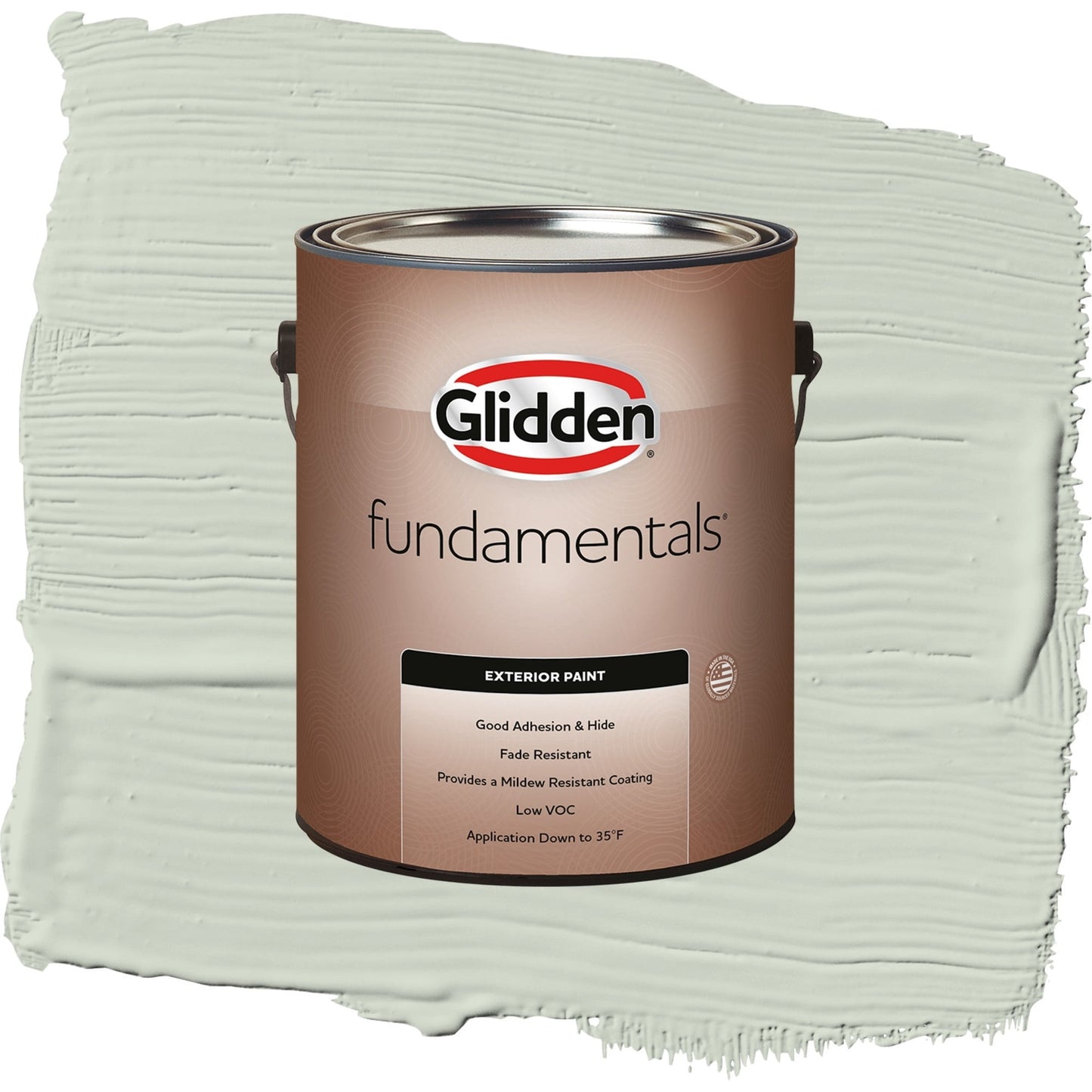 Glidden Fundamentals Castaway / Green, Satin Exterior Paint, 1 Gallon