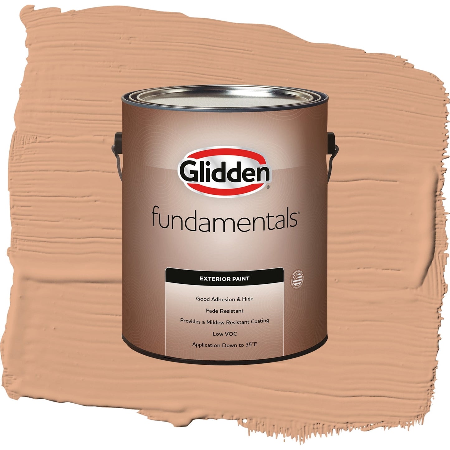 Glidden Fundamentals Clay Fire / Orange, Flat Exterior Paint, 1 Gallon