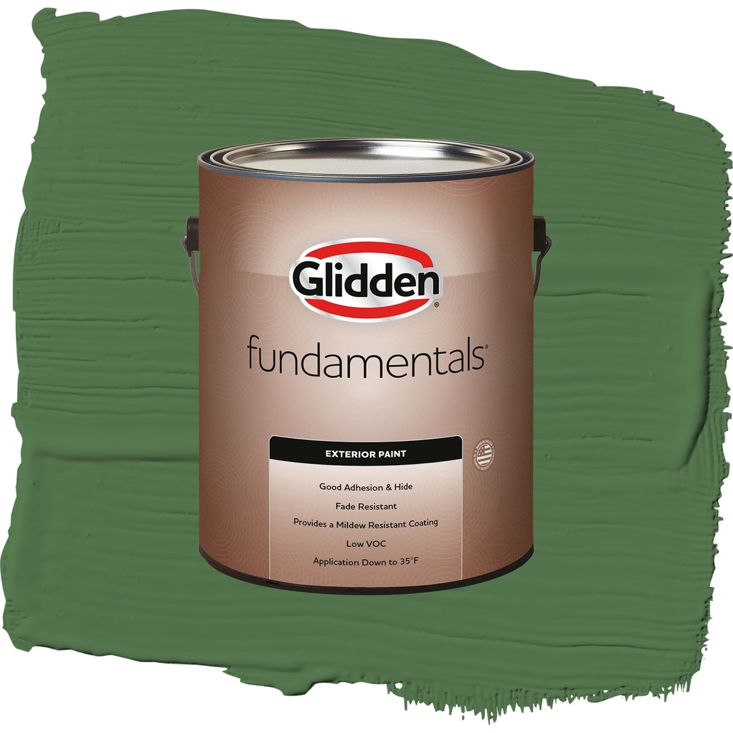 Glidden Fundamentals Clover Leaf / Green, Semi-Gloss Exterior Paint, 1 Gallon