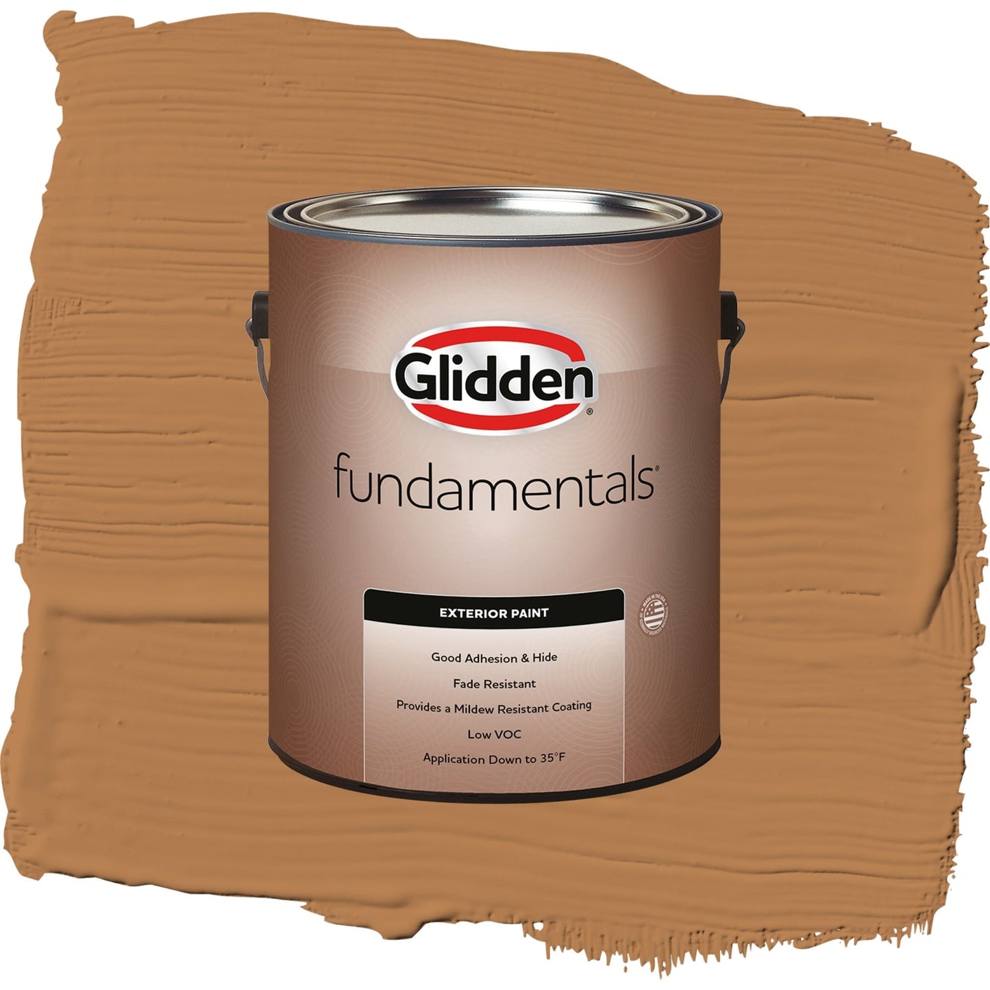 Glidden Fundamentals Cowboy Hat / Orange, Semi-Gloss Exterior Paint, 1 Gallon