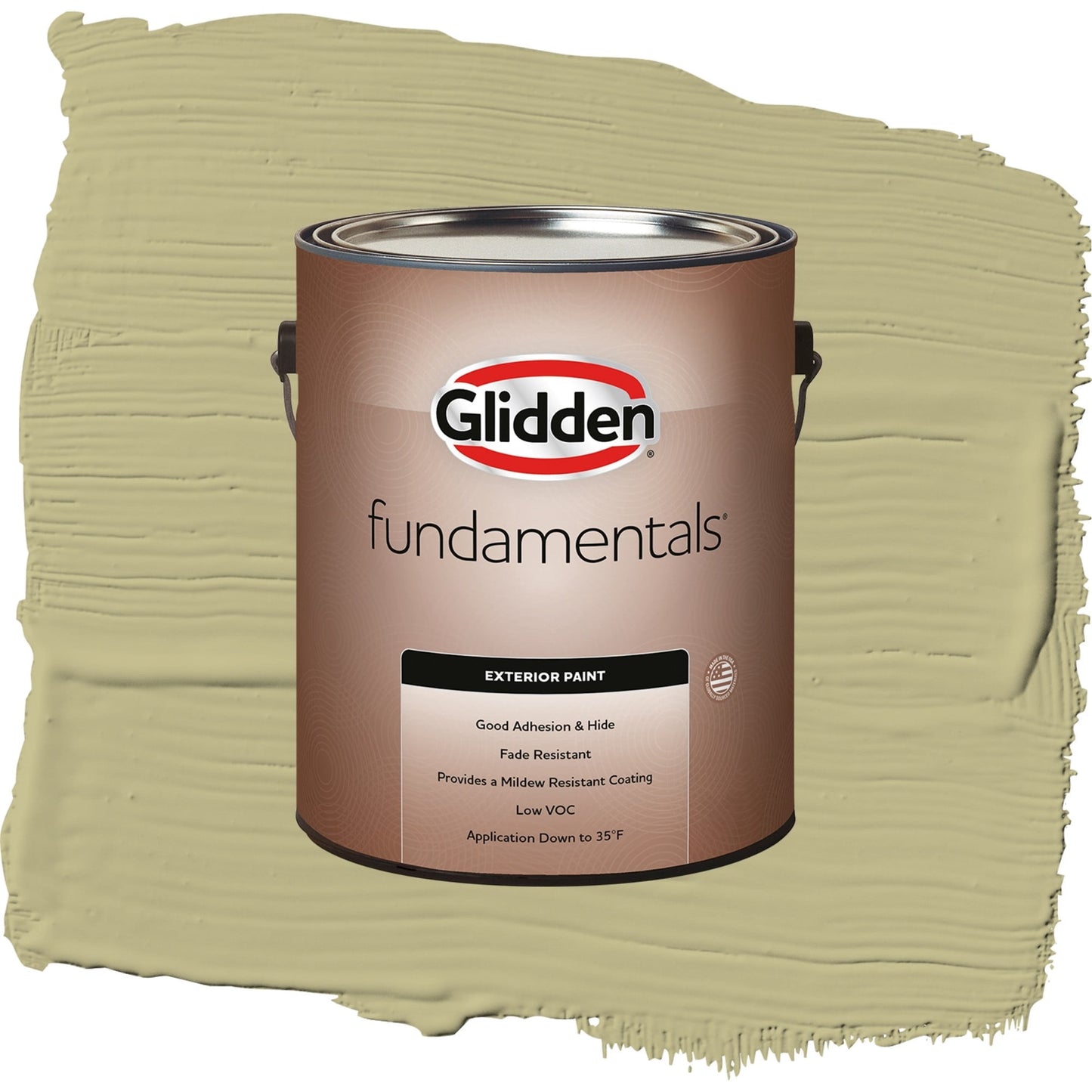 Glidden Fundamentals Cress Green / Green, Satin Exterior Paint, 1 Gallon