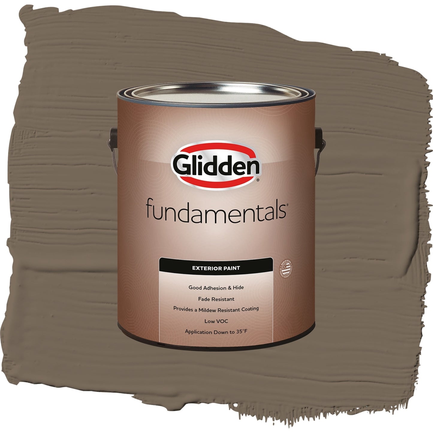 Glidden Fundamentals Curlew / Brown, Flat Exterior Paint, 1 Gallon