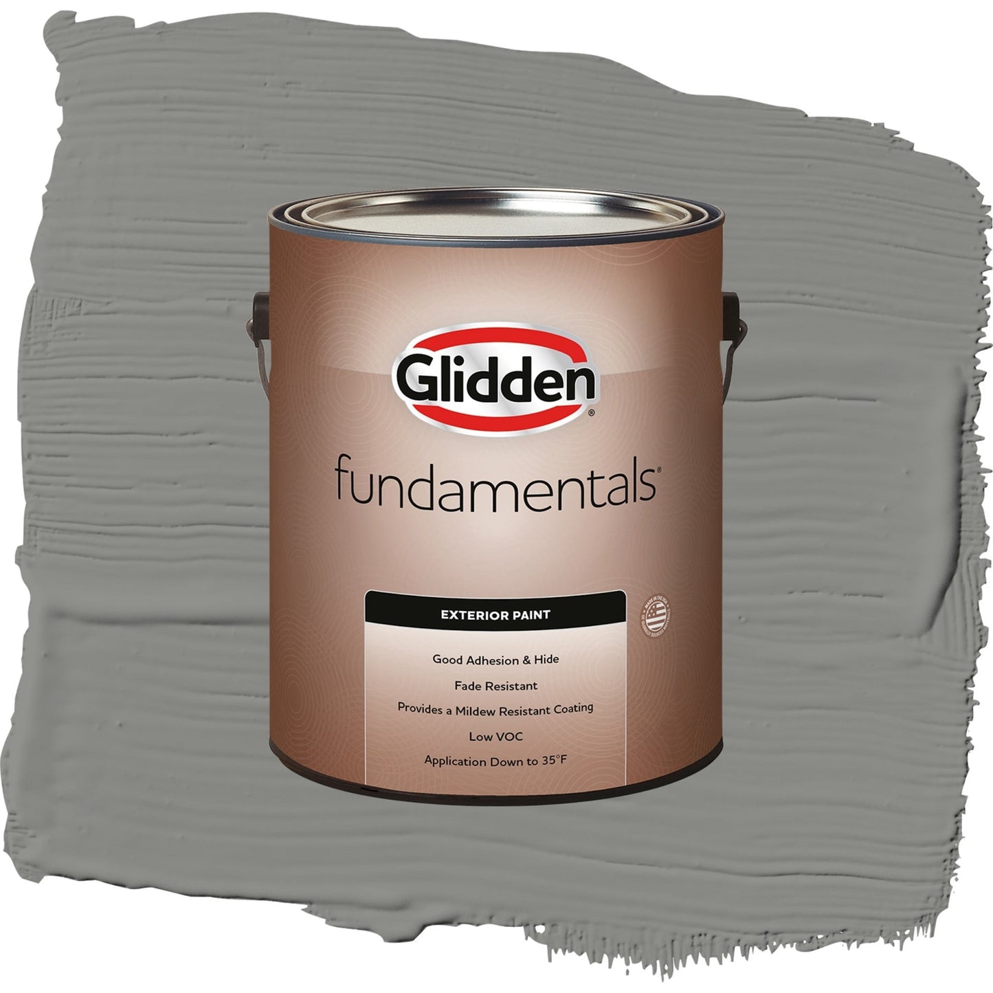 Glidden Fundamentals Downpour / Grey, Flat Exterior Paint, 1 Gallon