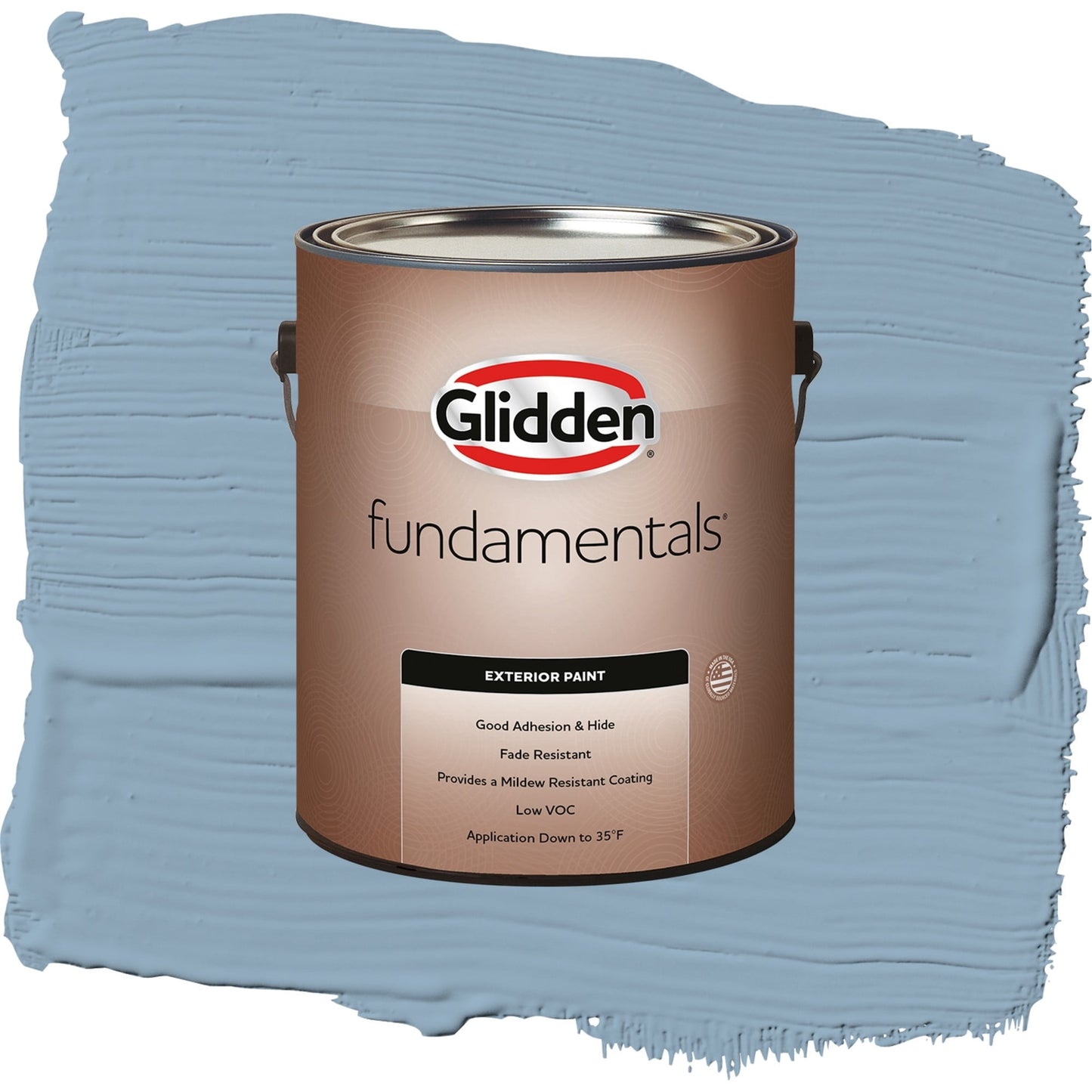 Glidden Fundamentals Dresden Dream / Blue, Satin Exterior Paint, 1 Gallon