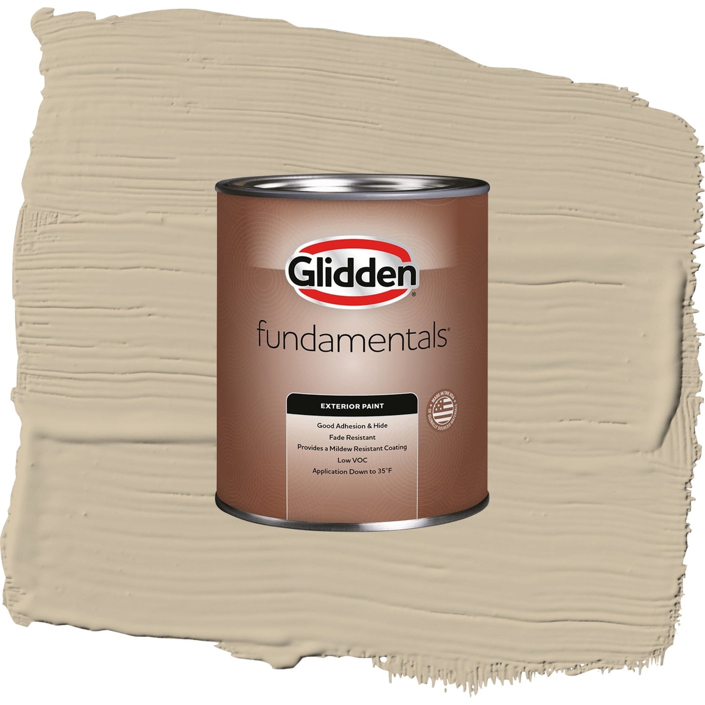 Glidden Fundamentals Dusty Trail / Beige, Flat Exterior Paint, 1 Quart
