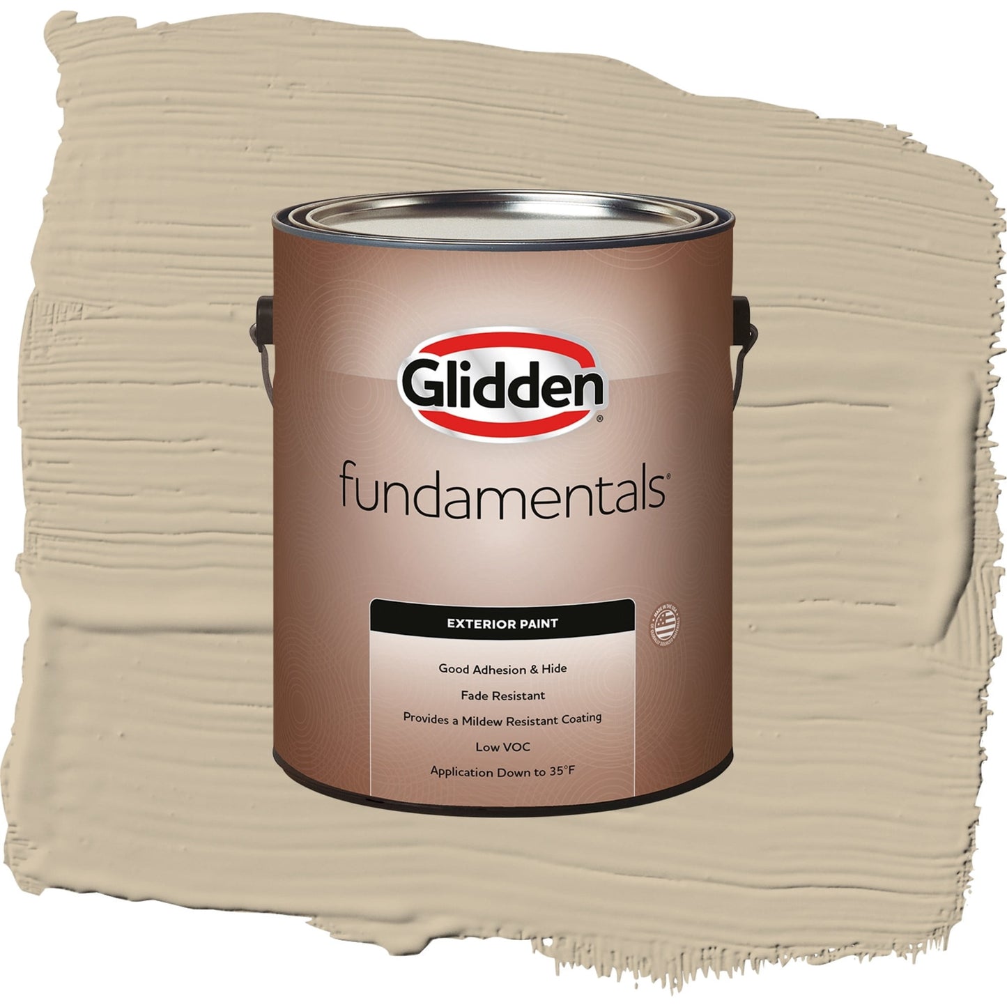 Glidden Fundamentals Dusty Trail / Beige, Satin Exterior Paint, 1 Gallon