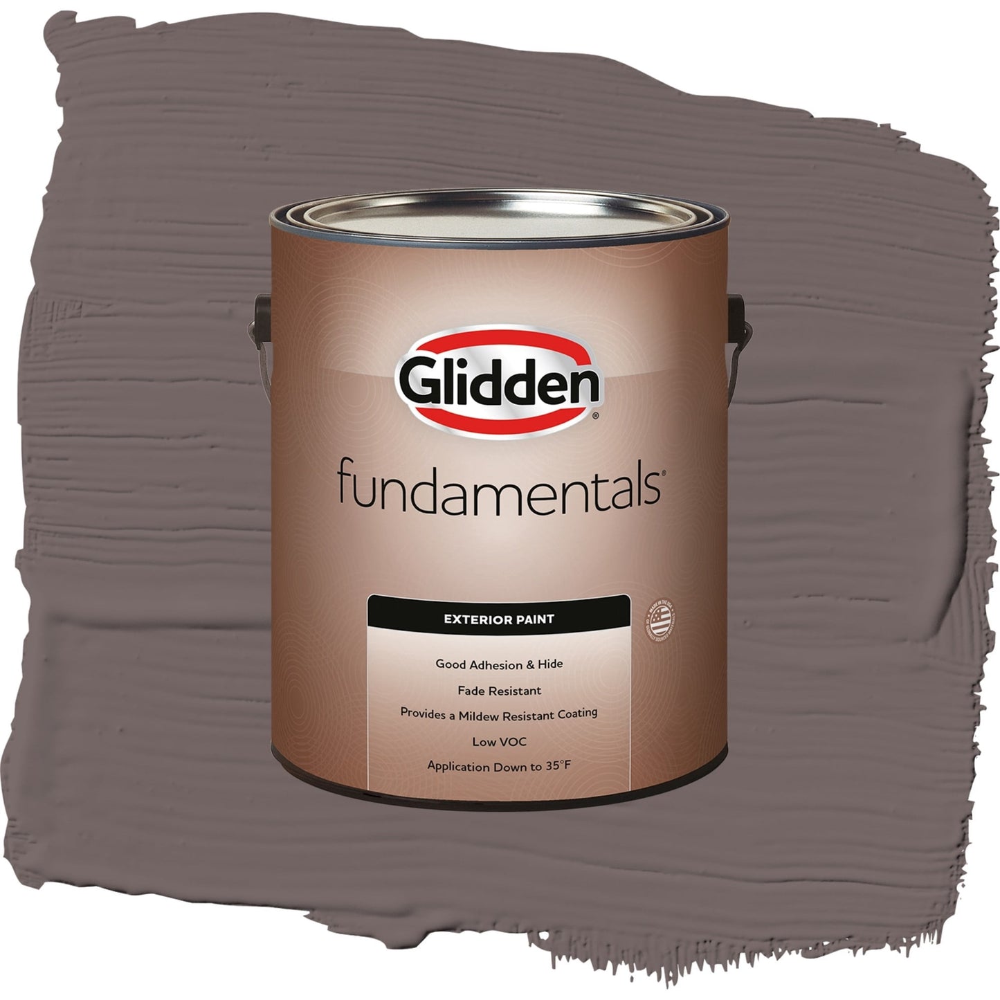 Glidden Fundamentals Eagle Eye / Brown, Flat Exterior Paint, 1 Gallon
