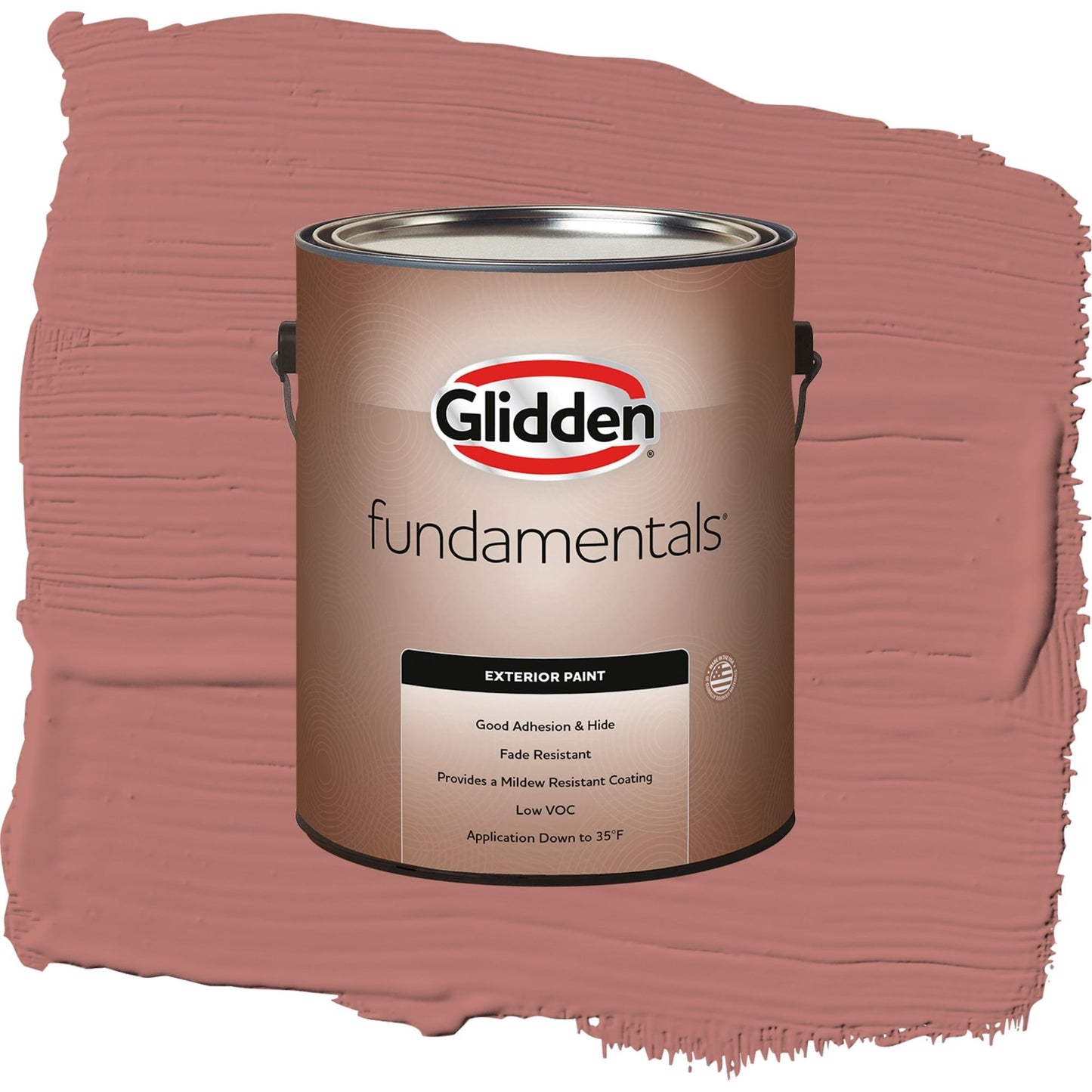 Glidden Fundamentals Earth Rose / Red, Flat Exterior Paint, 1 Gallon