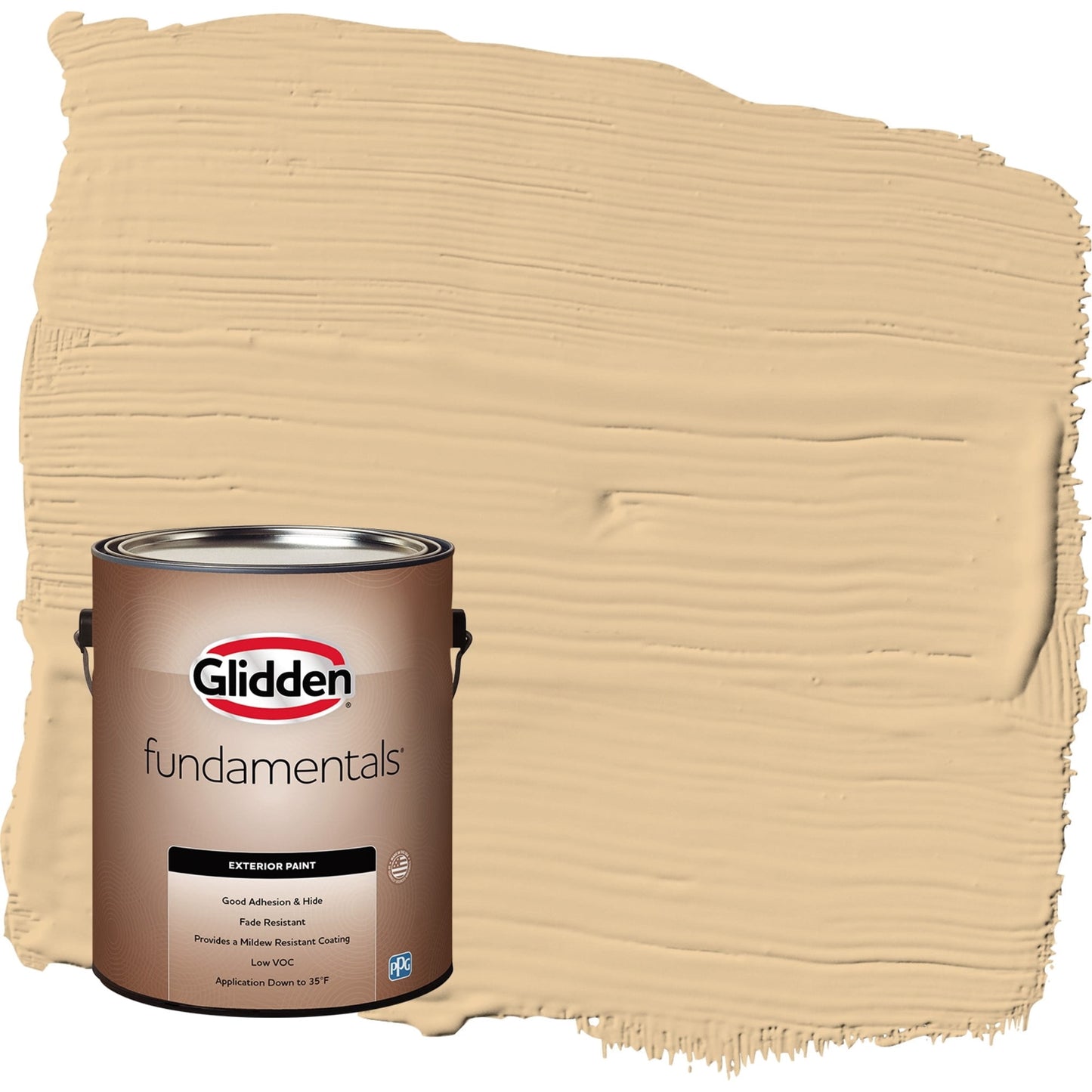 Glidden Fundamentals Pintura Exterior Semibrillante Faint Fawn / Amarillo, 1 Galón