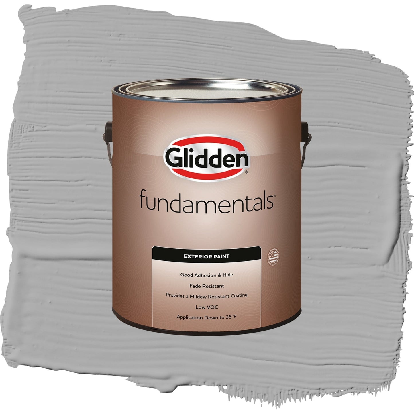 Glidden Fundamentals Flagstone / Gray, Flat Exterior Paint, 1 Gallon