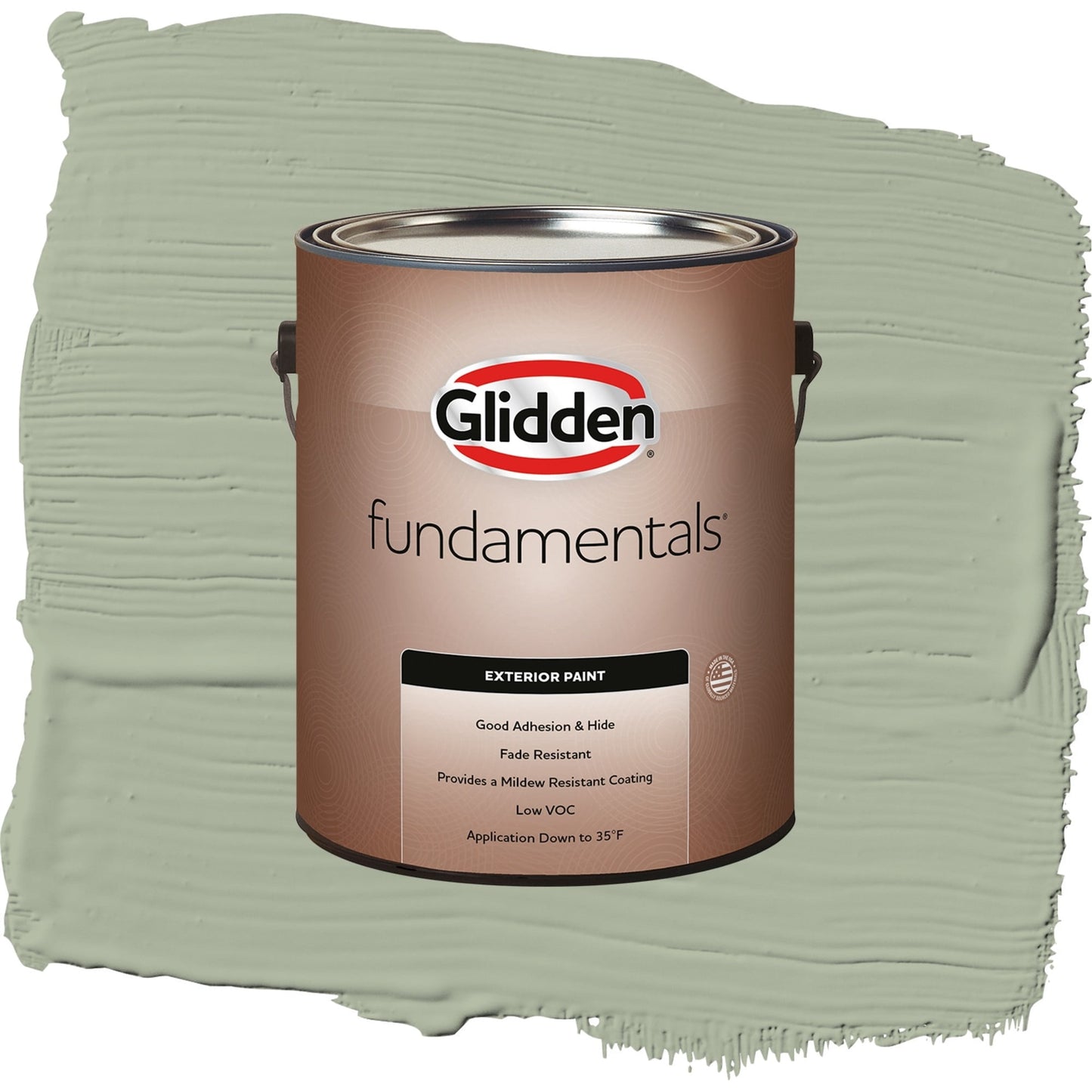 Glidden Fundamentals Gargoyle / Green, Flat Exterior Paint, 1 Gallon