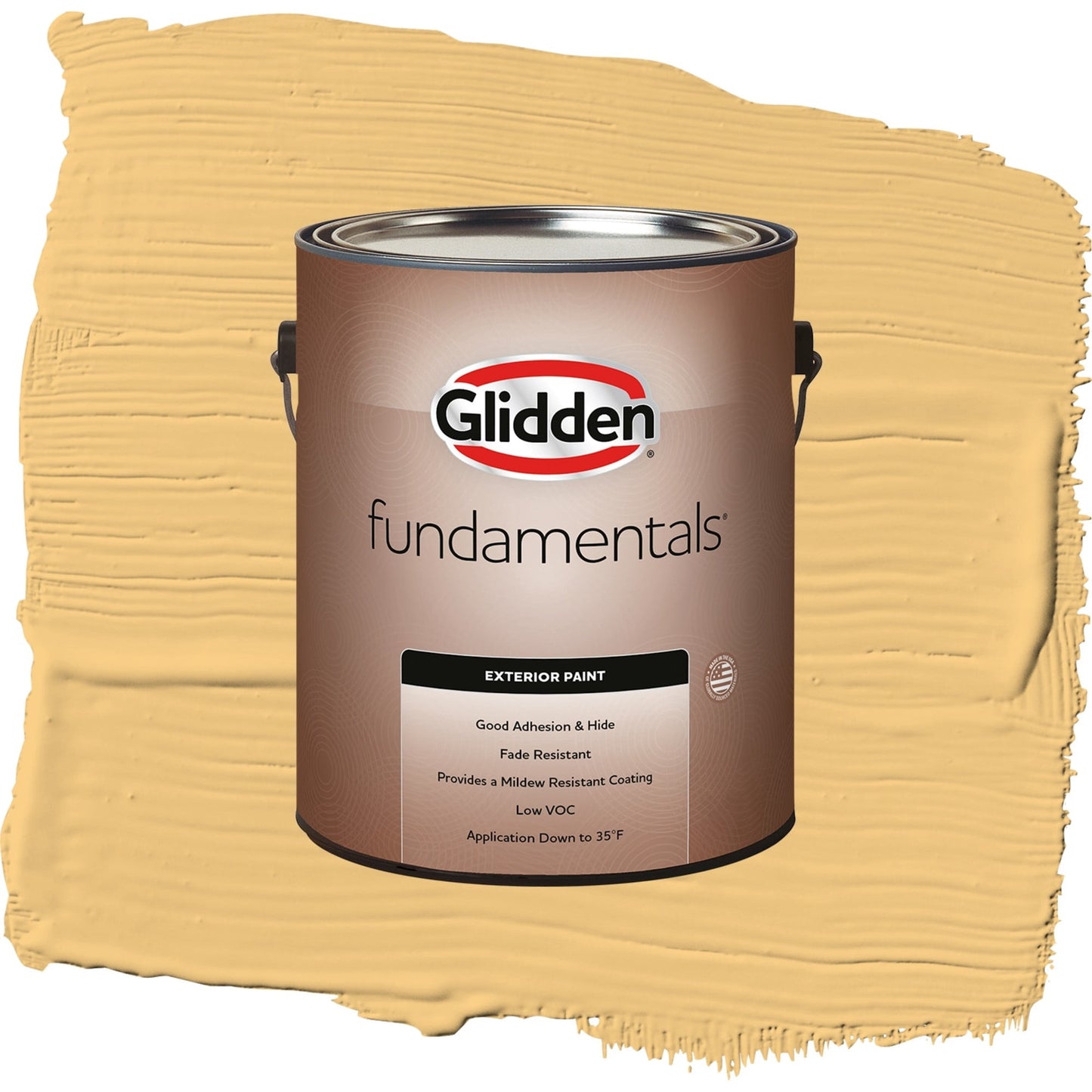 Glidden Fundamentals Gold Buff / Yellow, Semi-Gloss Exterior Paint, 1 Gallon