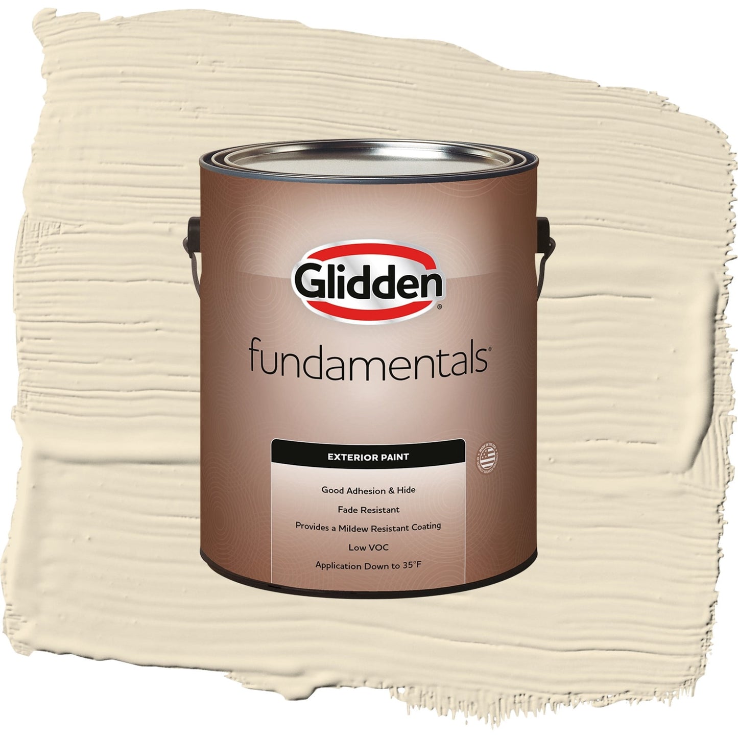 Glidden Fundamentals Heavy Cream / Beige, Flat Exterior Paint, 1 Gallon