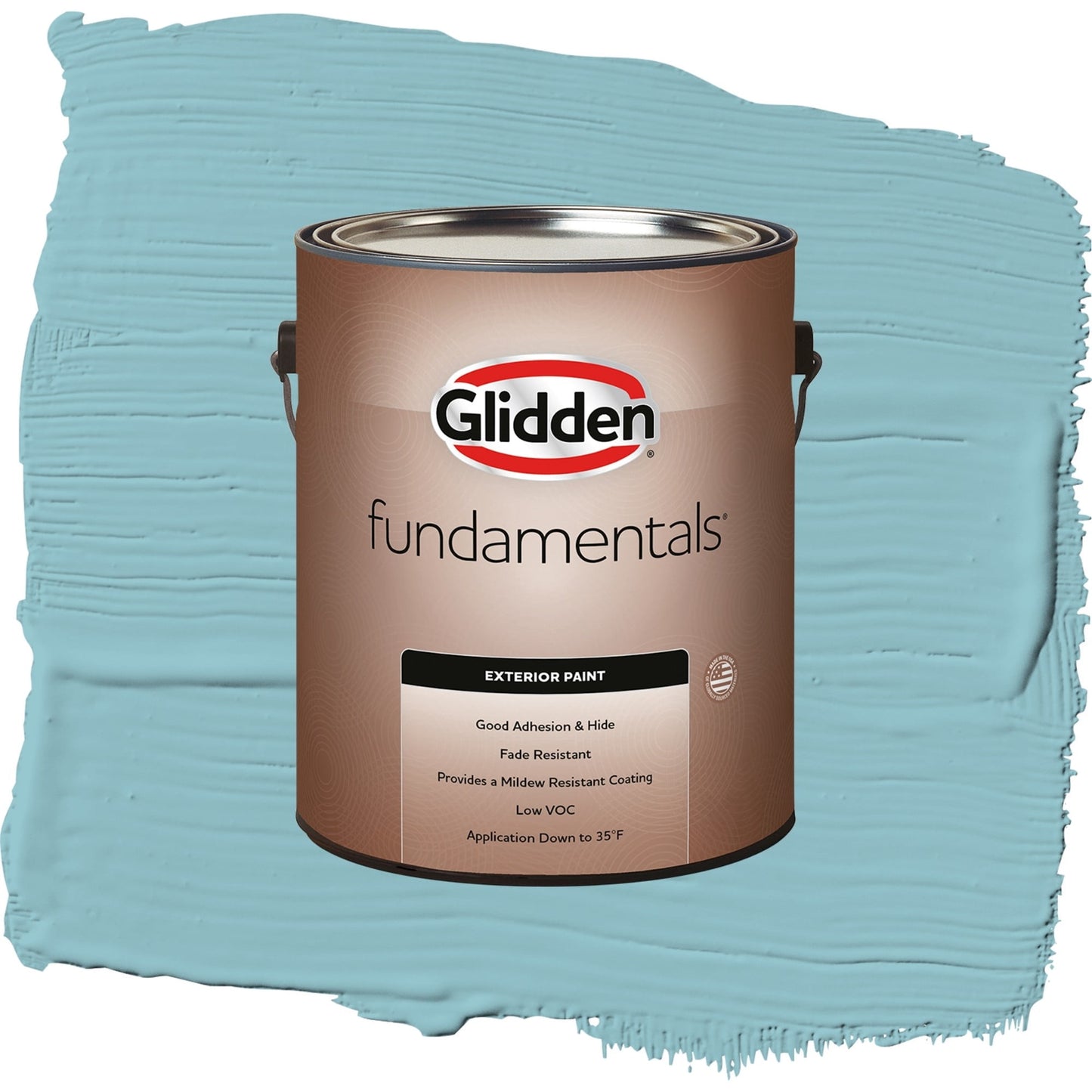 Glidden Fundamentals Kingston Aqua / Blue, Flat Exterior Paint, 1 Gallon