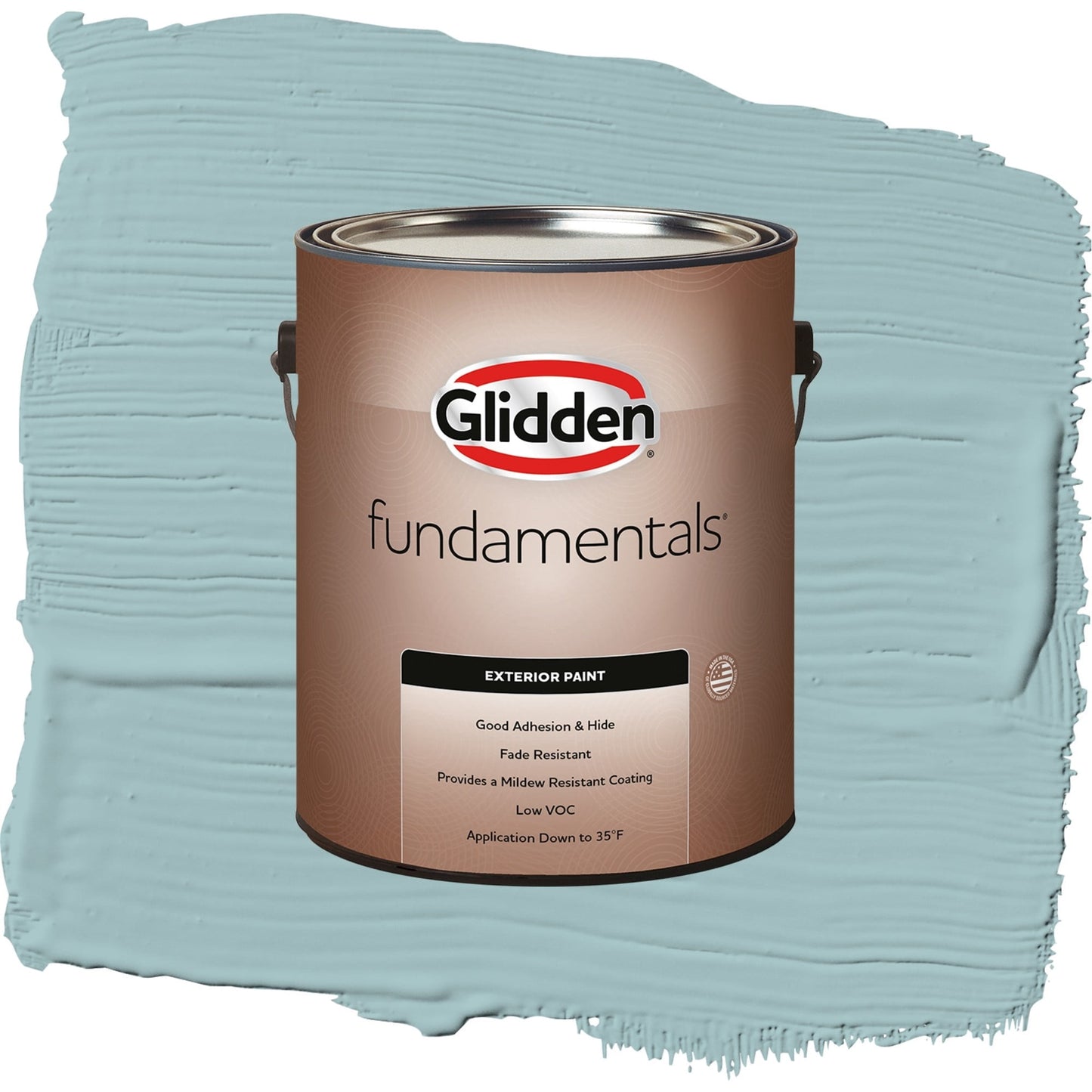 Glidden Fundamentals Lazy River / Blue, Satin Exterior Paint, 1 Gallon
