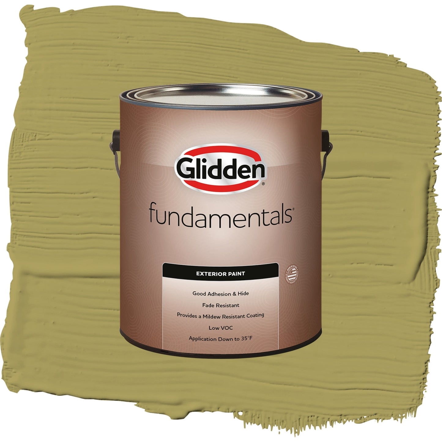 Glidden Fundamentals Loveliest Leaves / Green, Semi-Gloss Exterior Paint, 1 Gallon