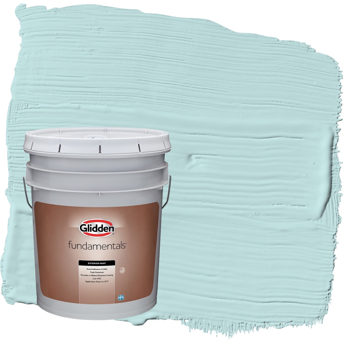 Glidden Fundamentals Misty Aqua / Blue Flat Exterior Paint, 5 Gallon